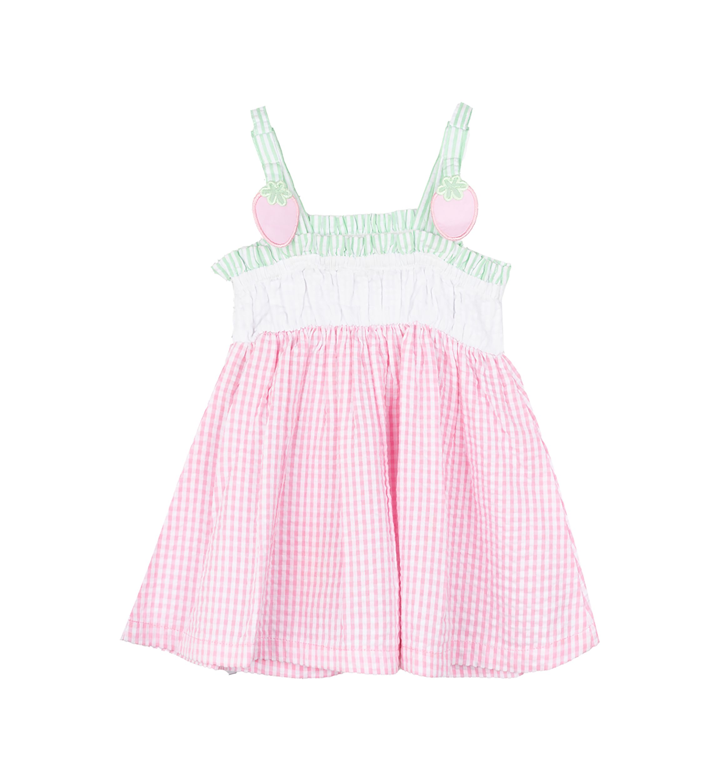 Girls 4-6x Sleeveless Strawberry Seersucker Dress