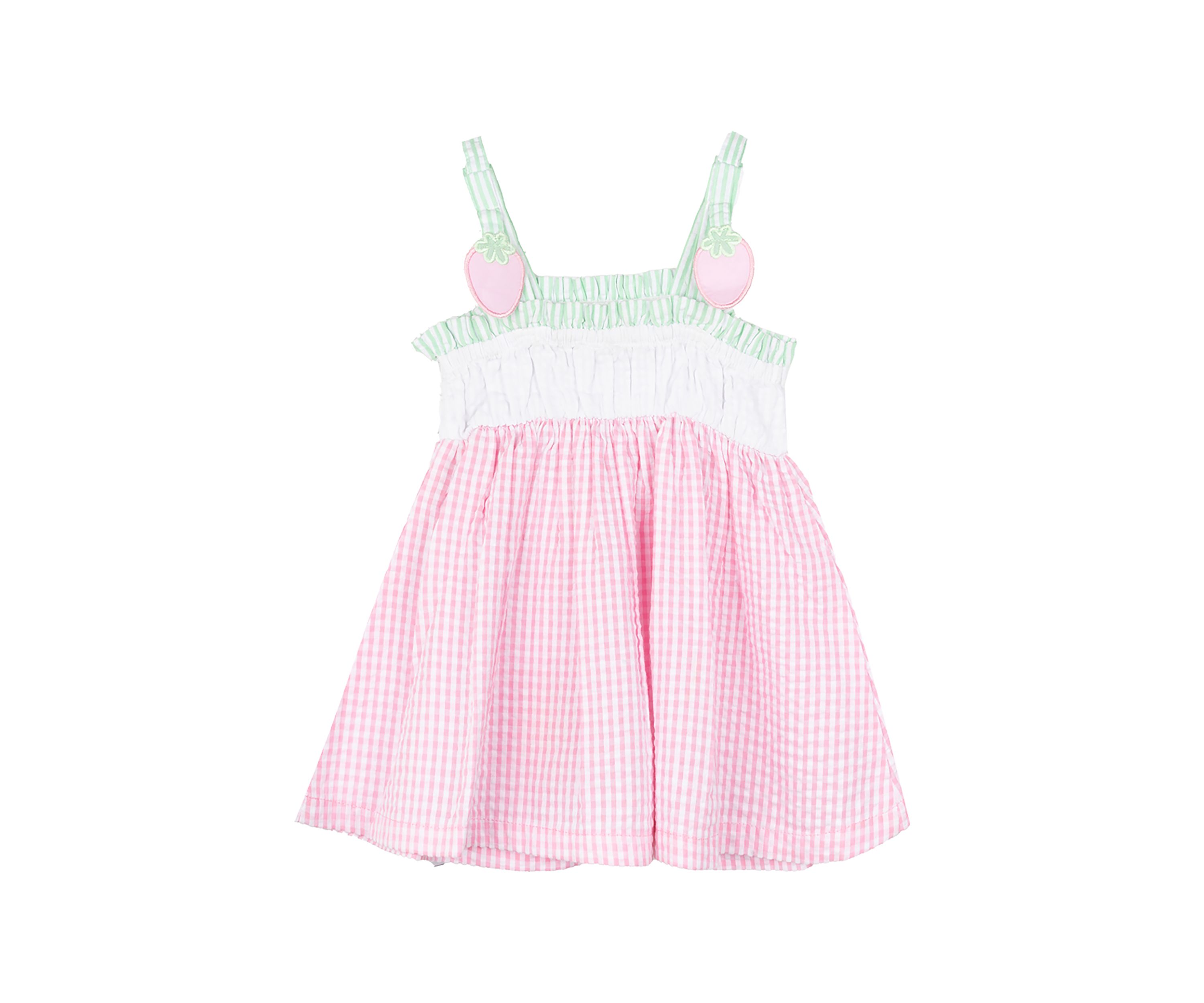 Girls 4-6x Sleeveless Strawberry Seersucker Dress