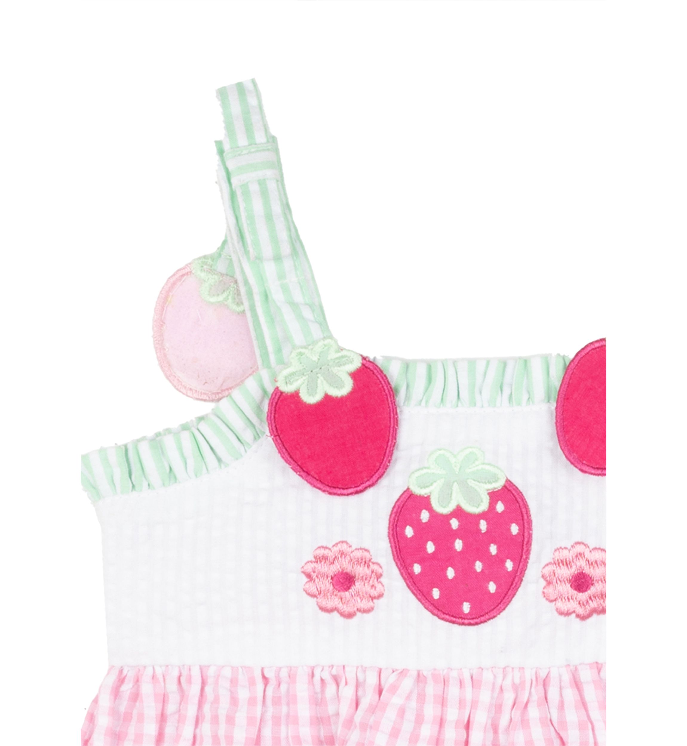Girls 4-6x Sleeveless Strawberry Seersucker Dress