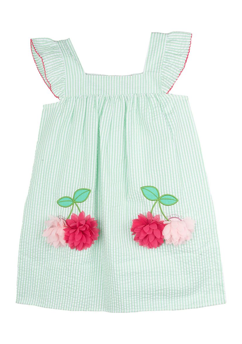 Girls 4-6x Cherry Seersucker Dress