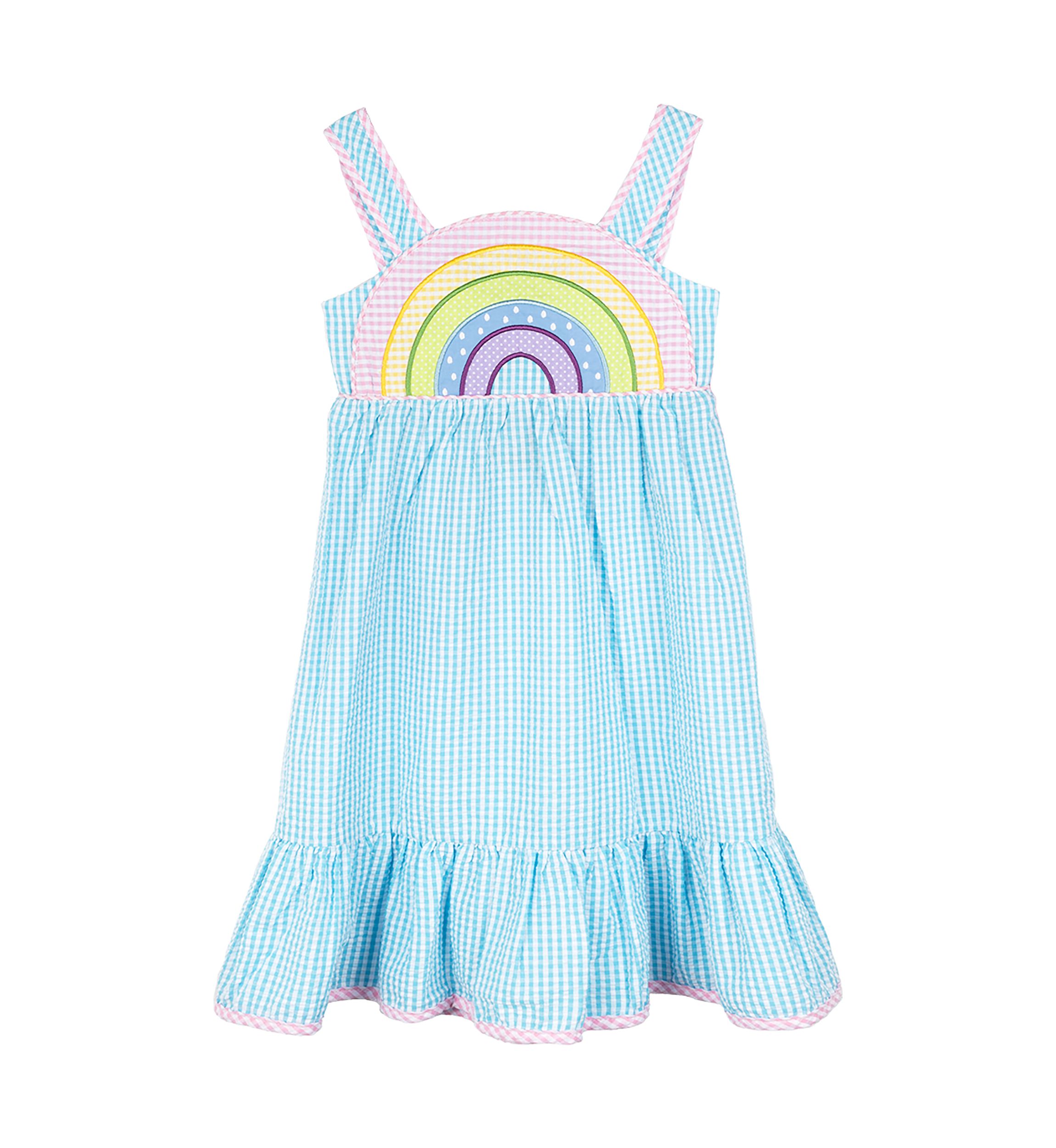 Girls 4-6x Printed Seersucker Maxi Dress
