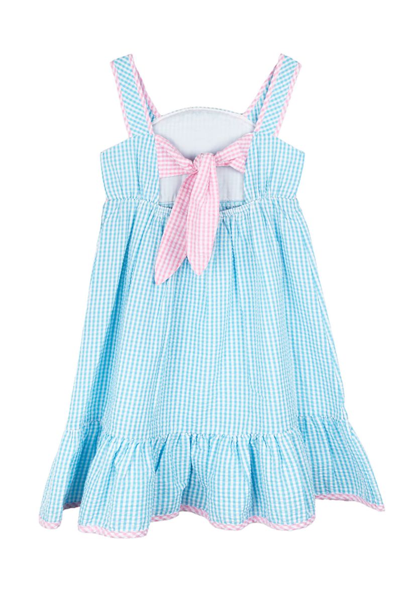 Girls 4-6x Printed Seersucker Maxi Dress