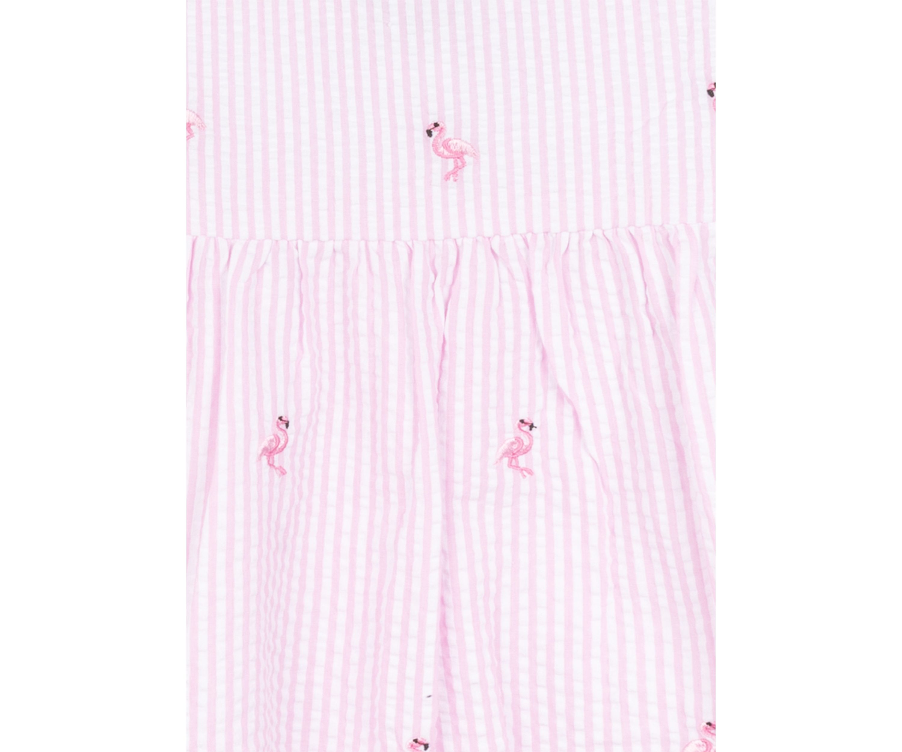 Girls 4-6x Flamingo Appliqué Seersucker Maxi Dress with Bag