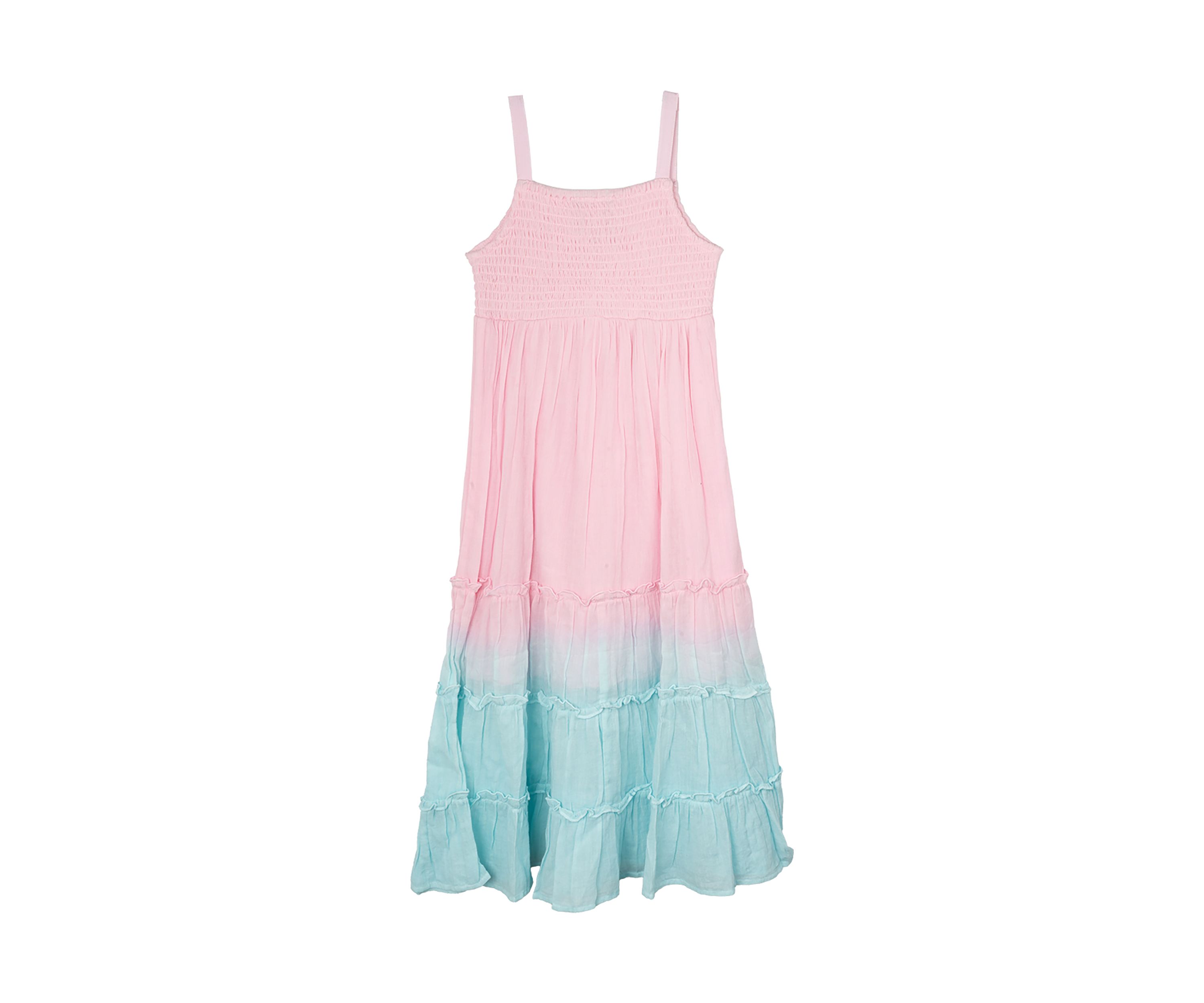 Girls 4-6x Dip Dye Tiered Gauze Maxi Dress