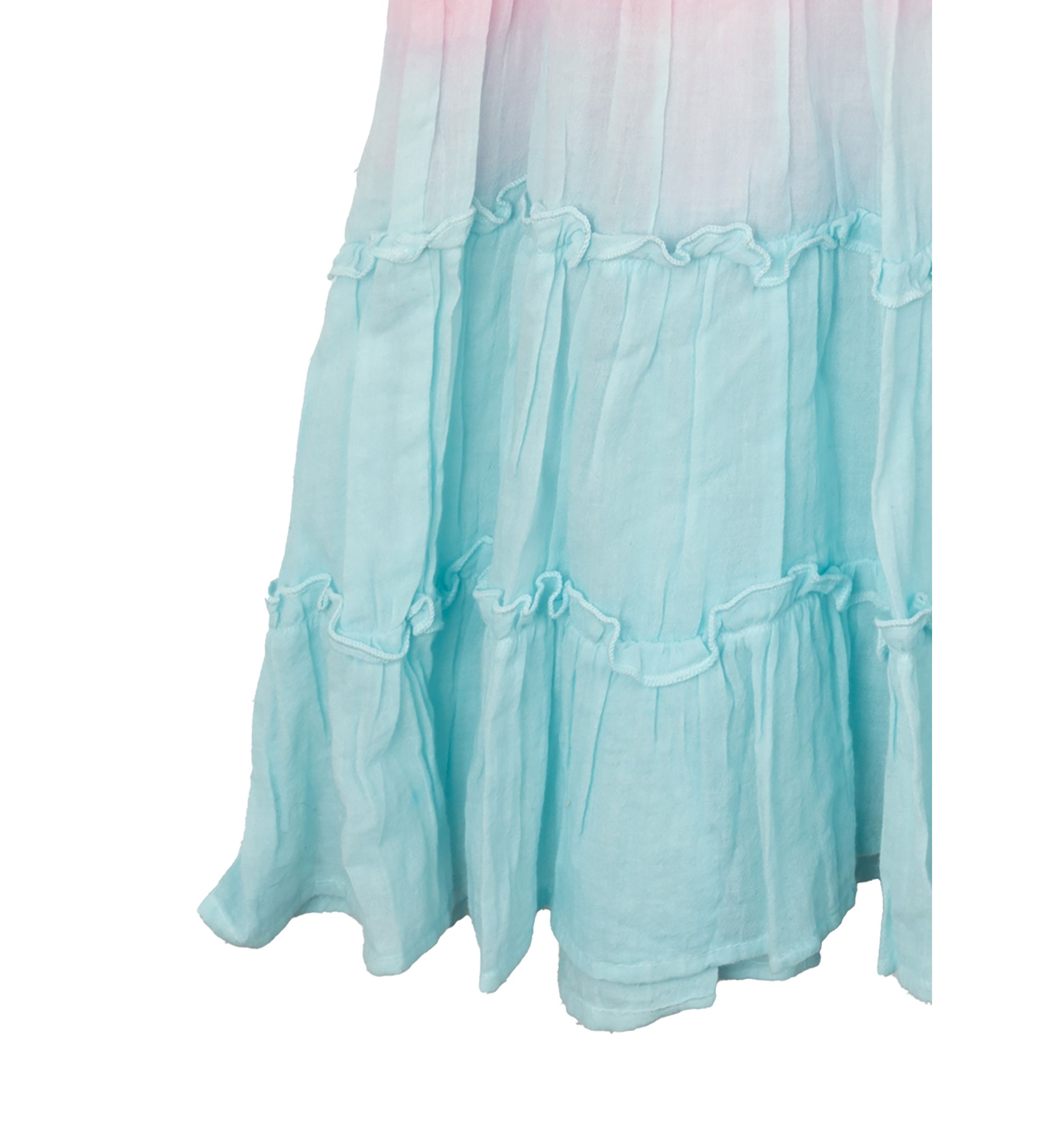 Girls 4-6x Dip Dye Tiered Gauze Maxi Dress
