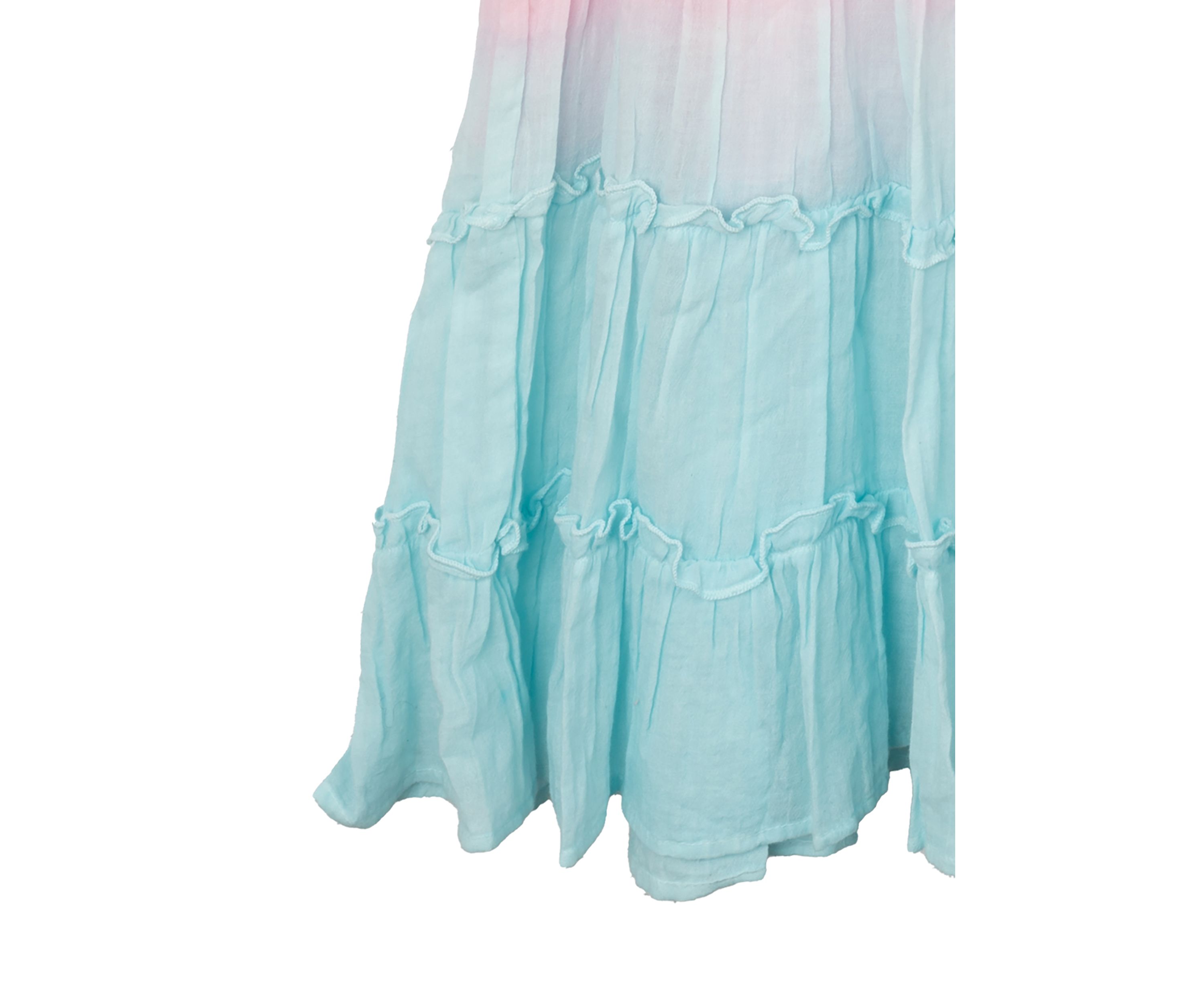 Girls 4-6x Dip Dye Tiered Gauze Maxi Dress