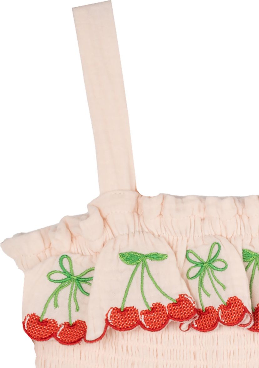 Girls 4-6x Cherry Gauze Romper