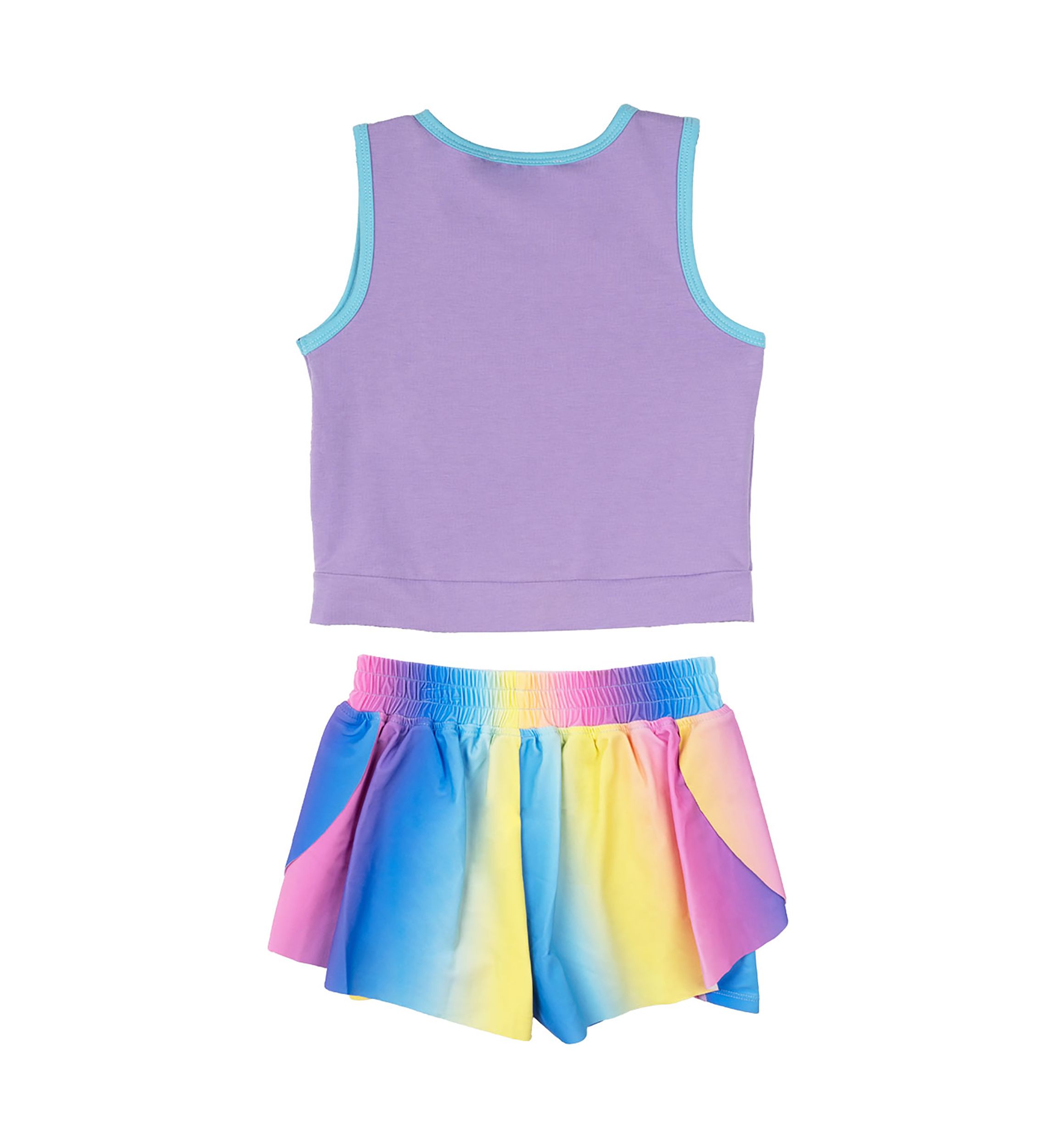Girls 4-6x Ice Cream Top and Rainbow Shorts Set