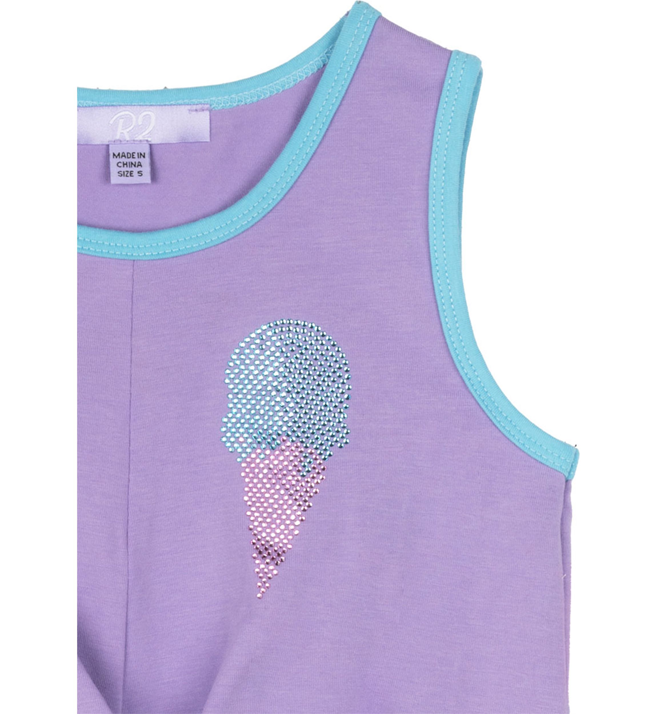 Girls 4-6x Ice Cream Top and Rainbow Shorts Set