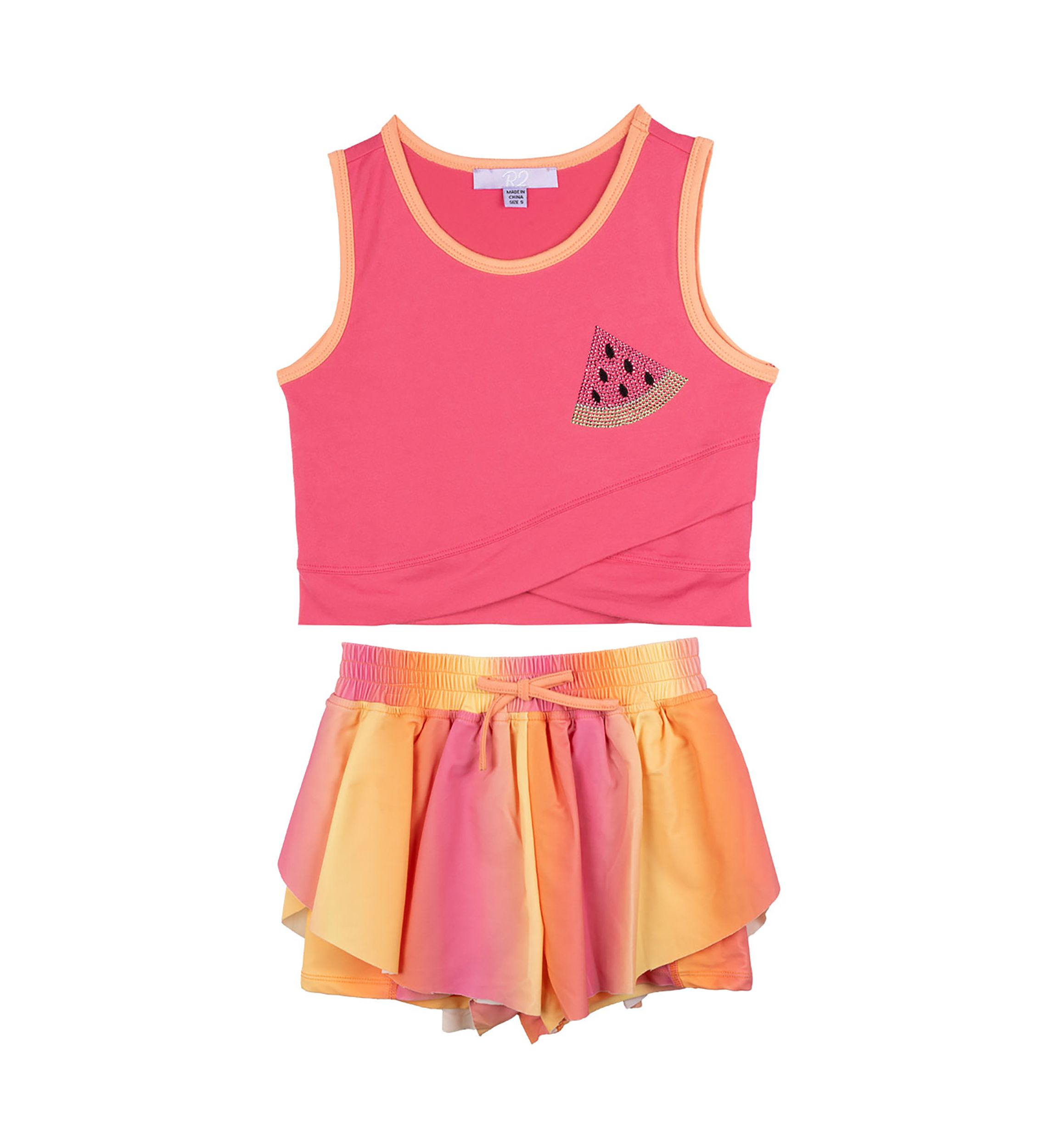 Girls 4-6x Tank Top and Rainbow Shorts Set