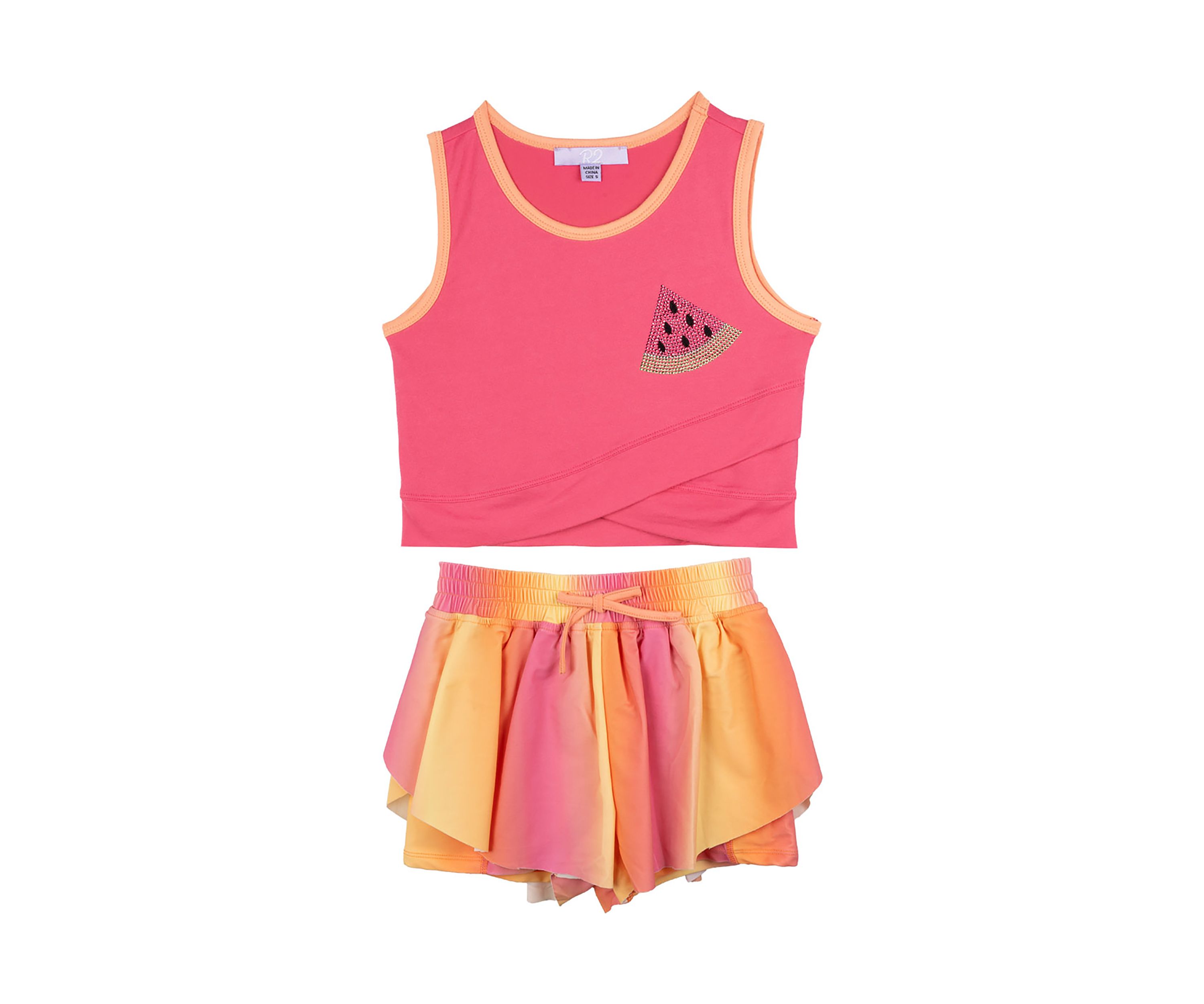 Girls 4-6x Tank Top and Rainbow Shorts Set