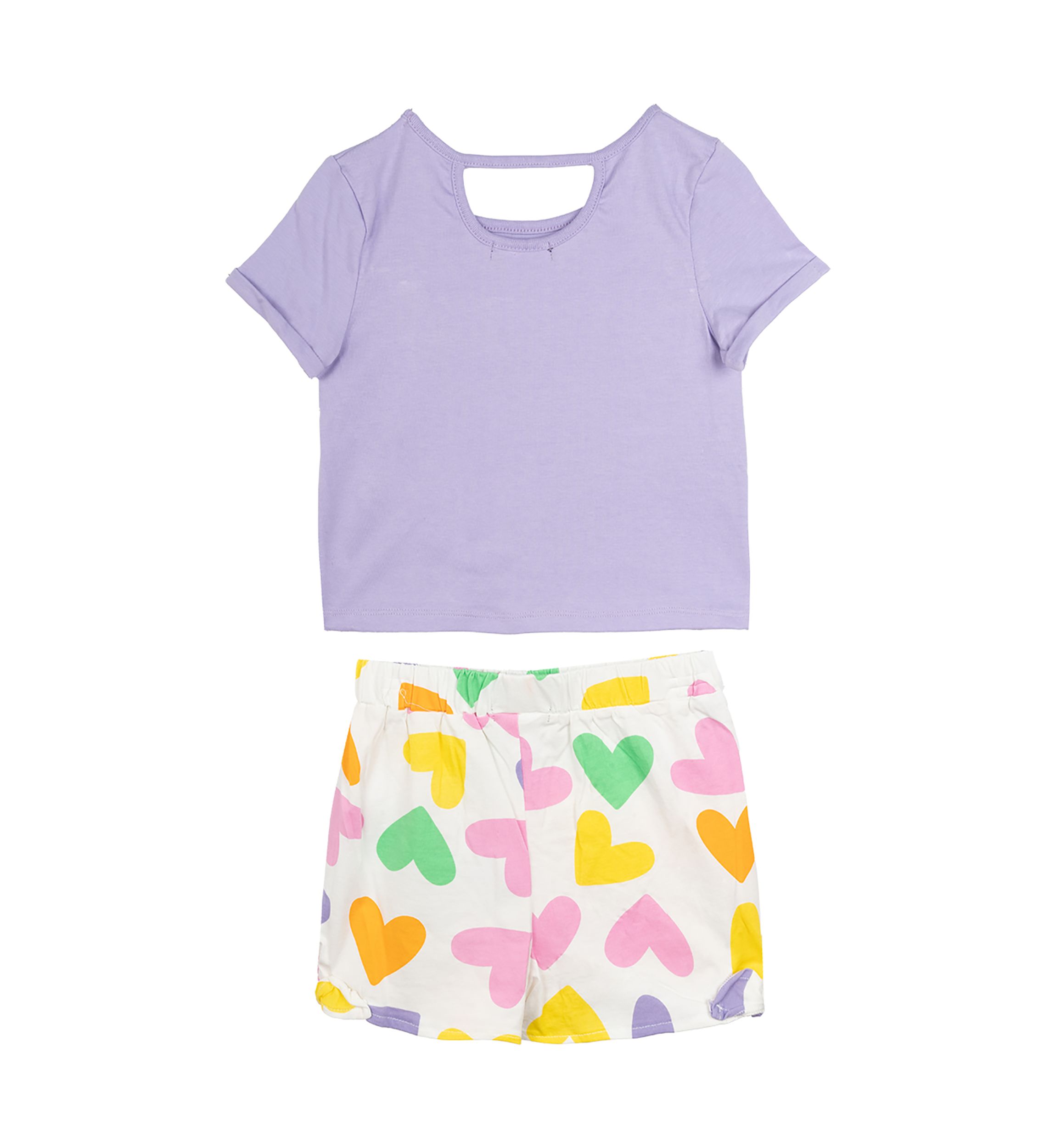 Girls 4-6x Happy Face Heart Graphic T-Shirt and Printed Shorts Set