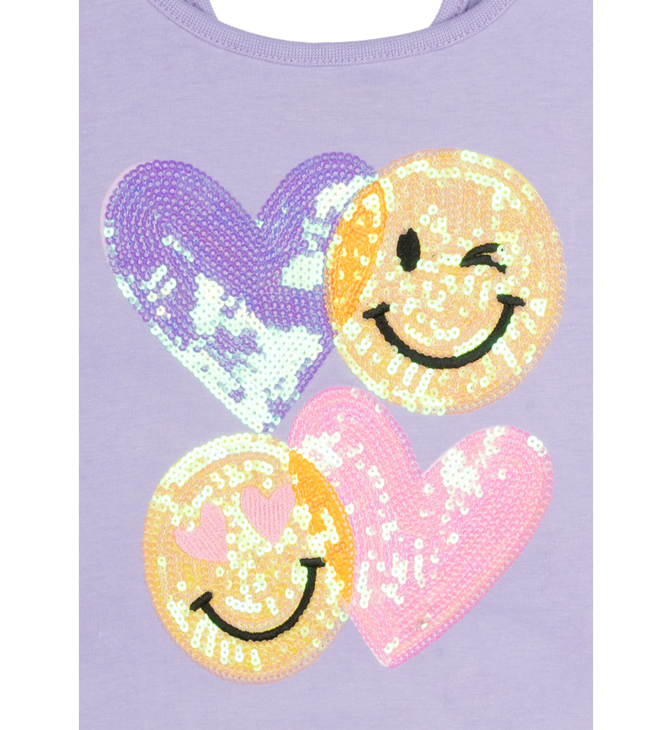 Girls 4-6x Happy Face Heart Graphic T-Shirt and Printed Shorts Set