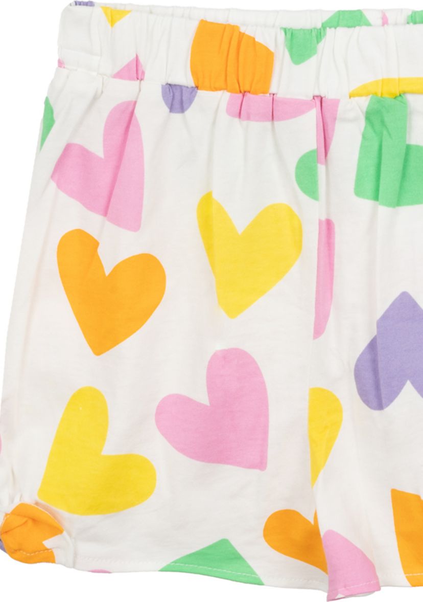 Girls 4-6x Happy Face Heart Graphic T-Shirt and Printed Shorts Set