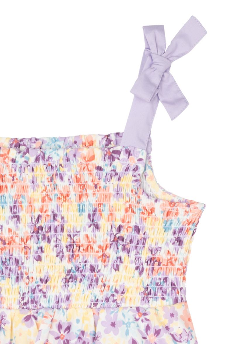 Womens Tie Strap Floral Dress