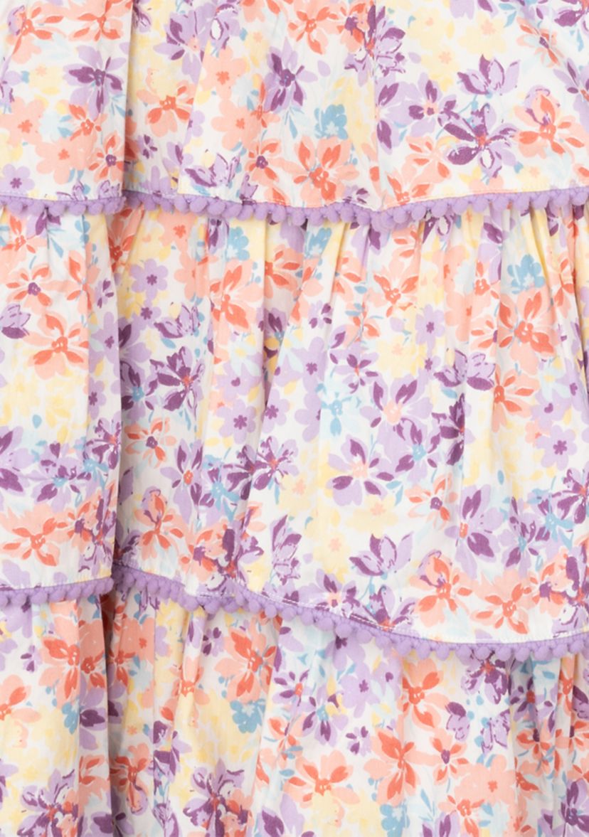 Womens Tie Strap Floral Dress