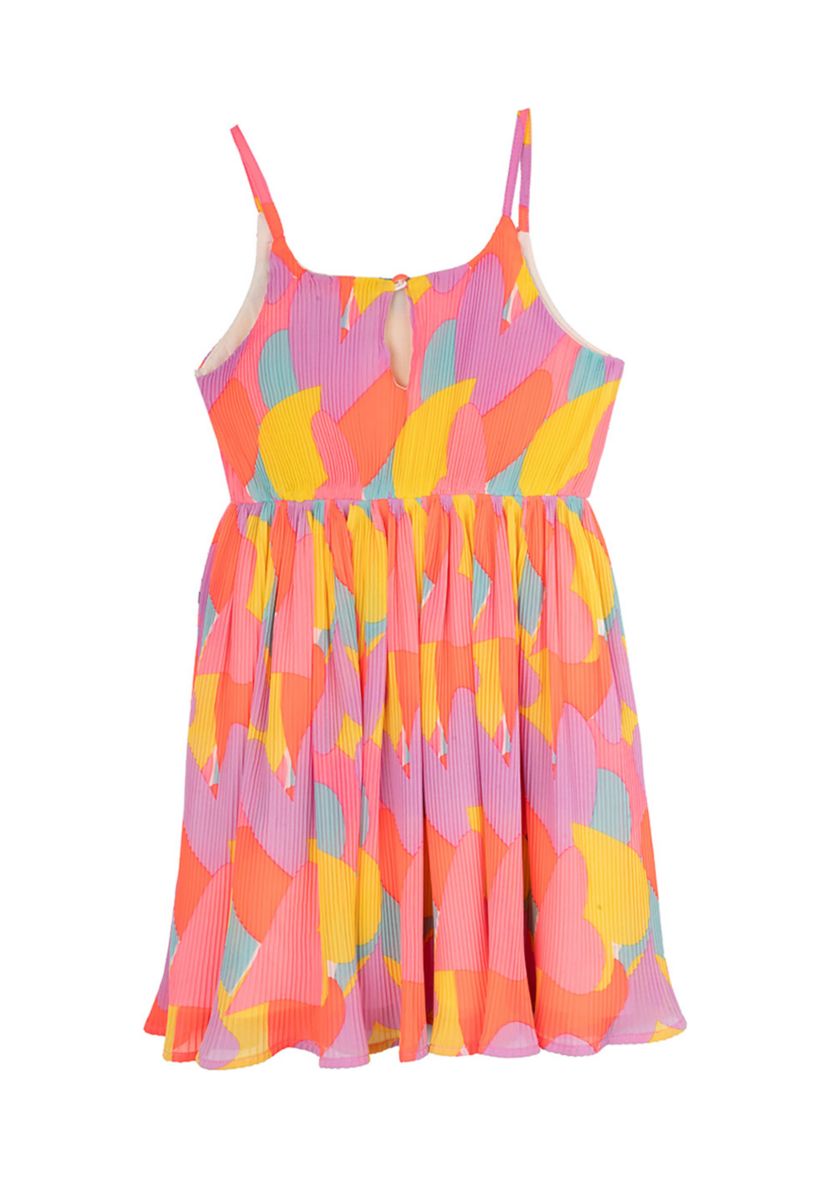 Girls 4-6x Pleated Printed Chiffon Dress