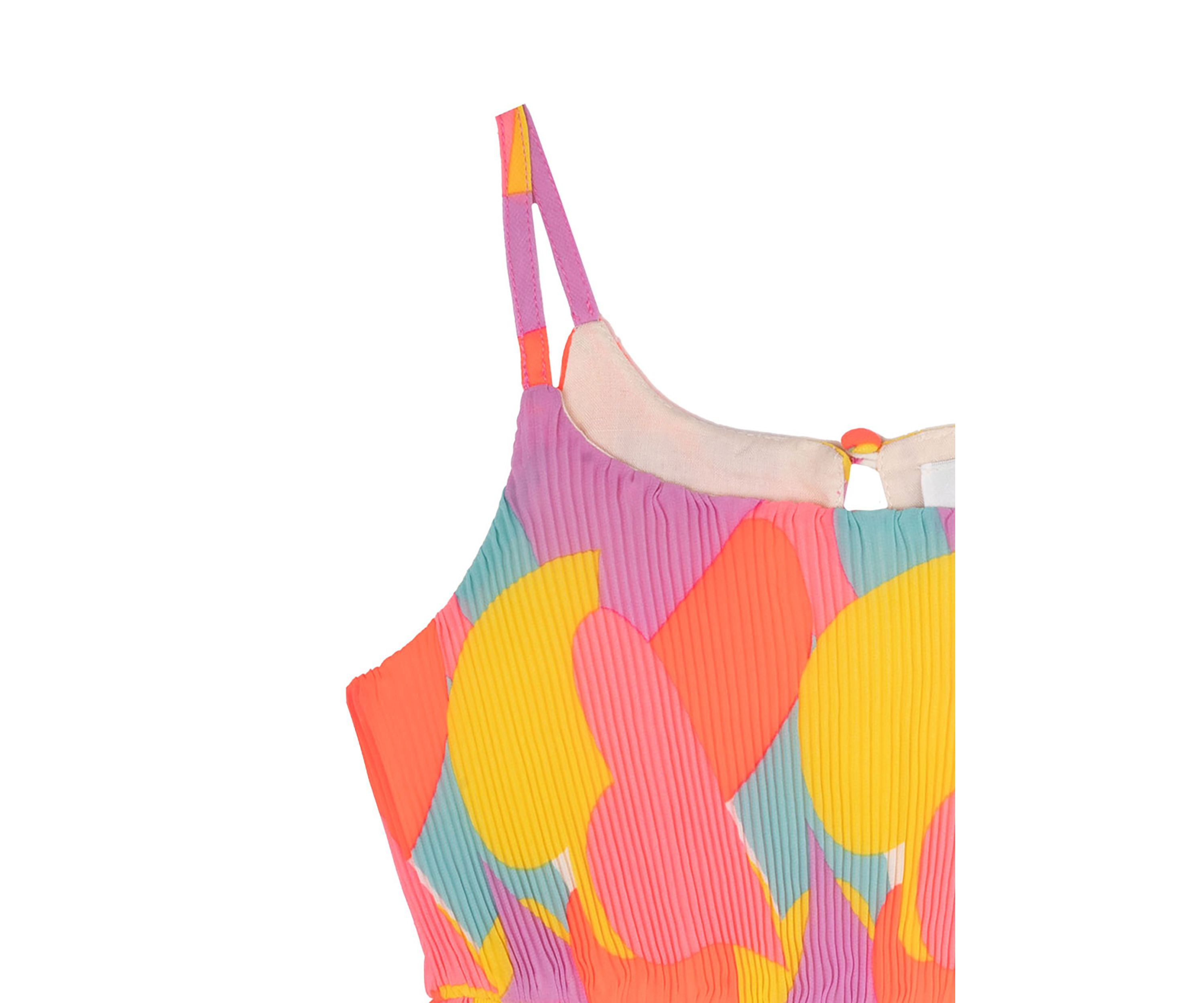 Girls 4-6x Pleated Printed Chiffon Dress