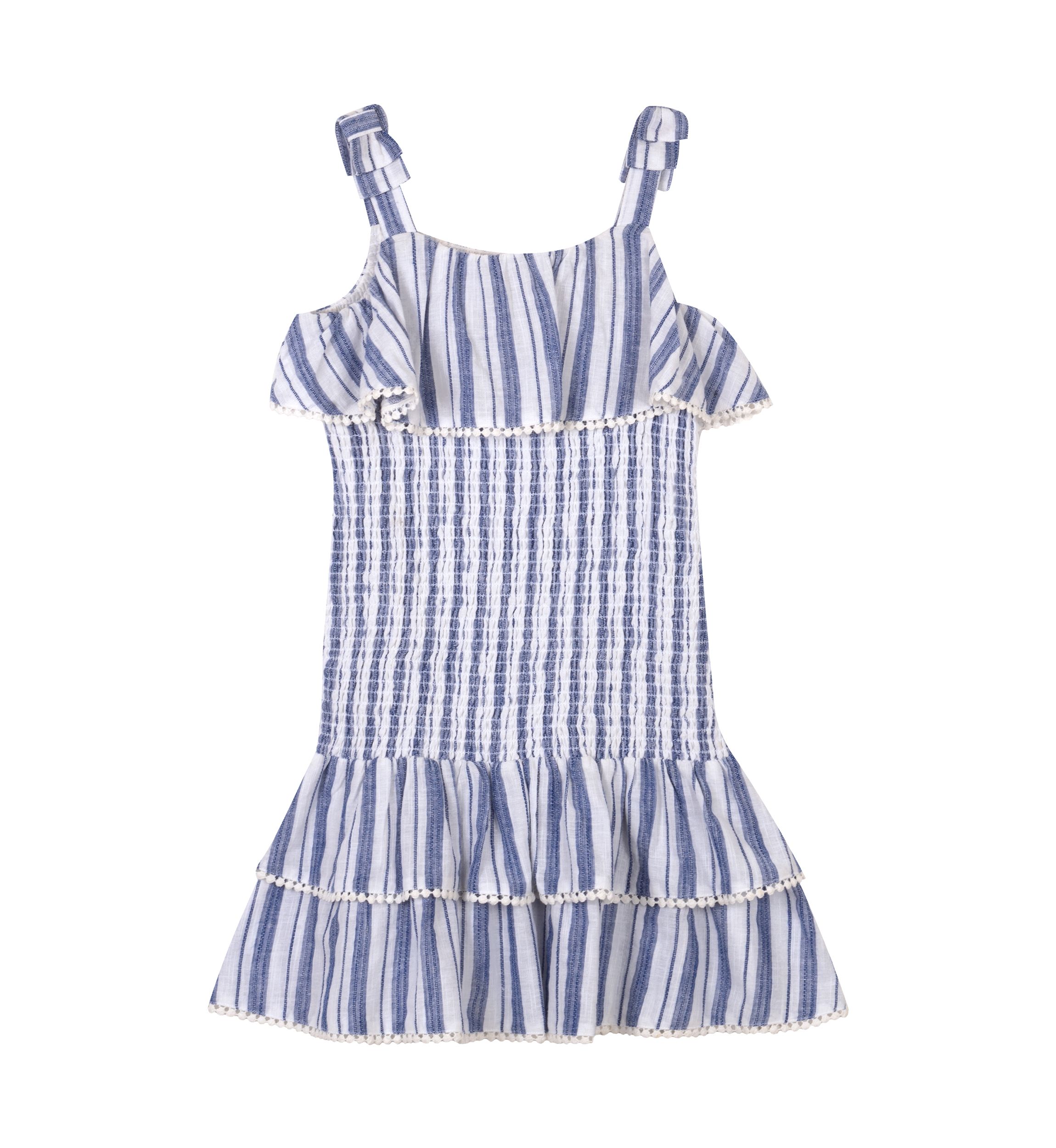 Girls 7-16 Stripe Smocked Dress