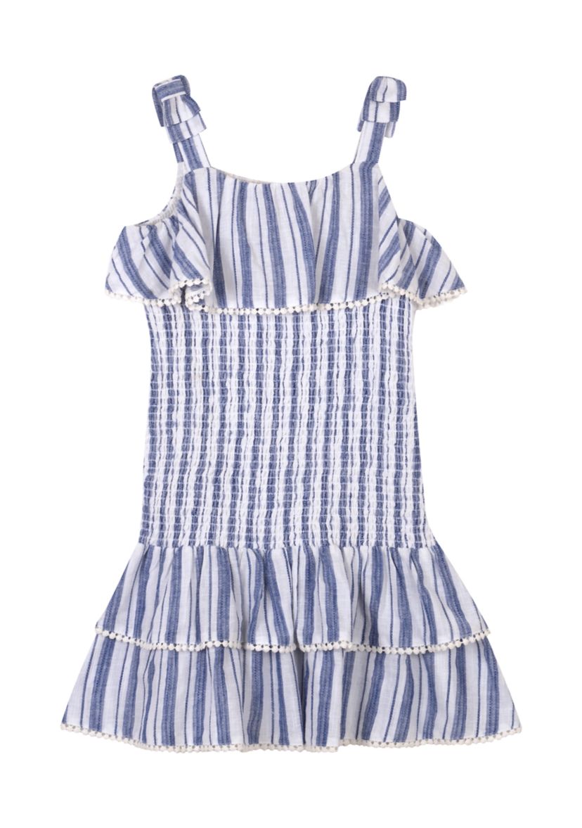 Girls 7-16 Stripe Smocked Dress