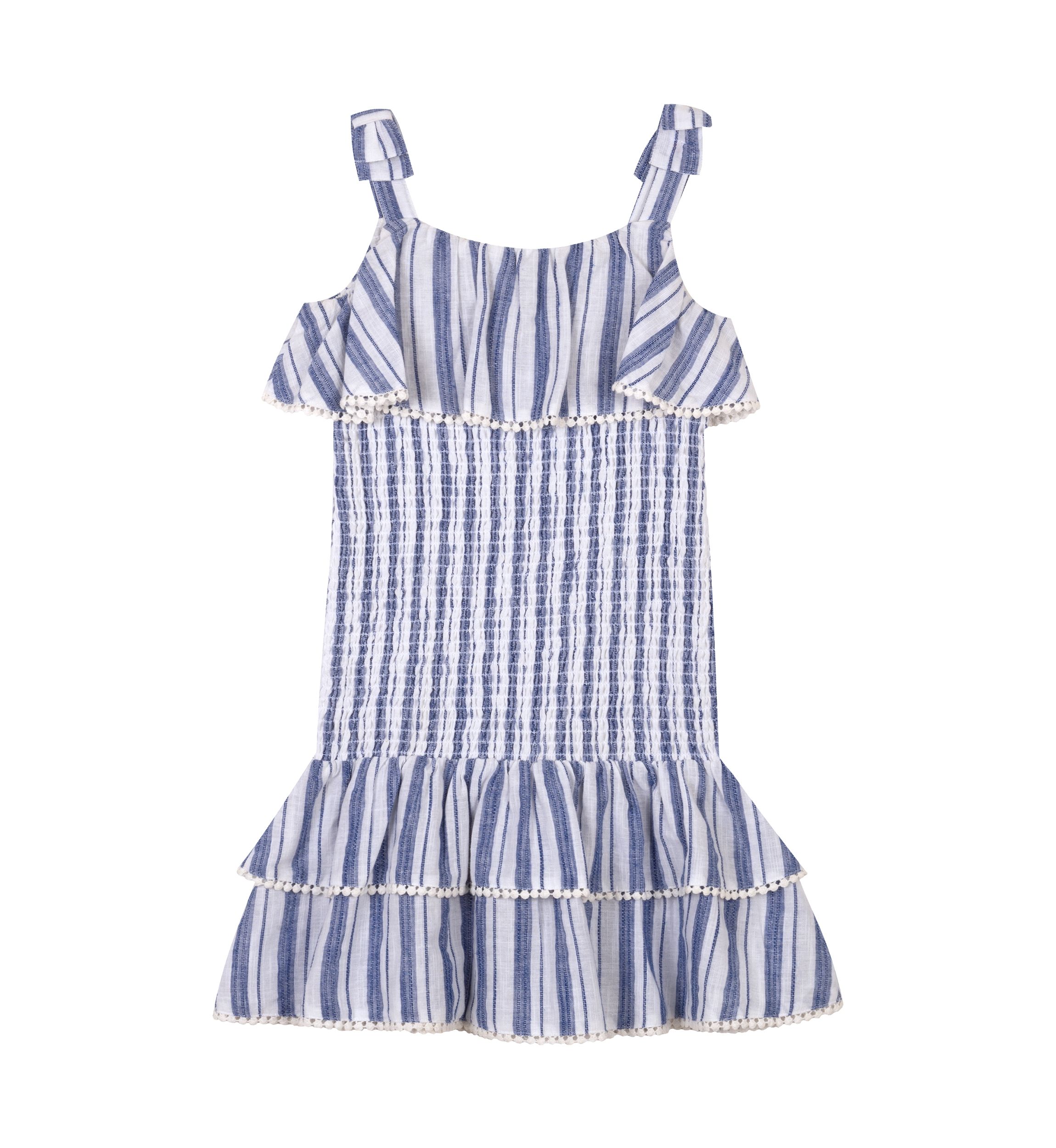 Girls 7-16 Stripe Smocked Dress