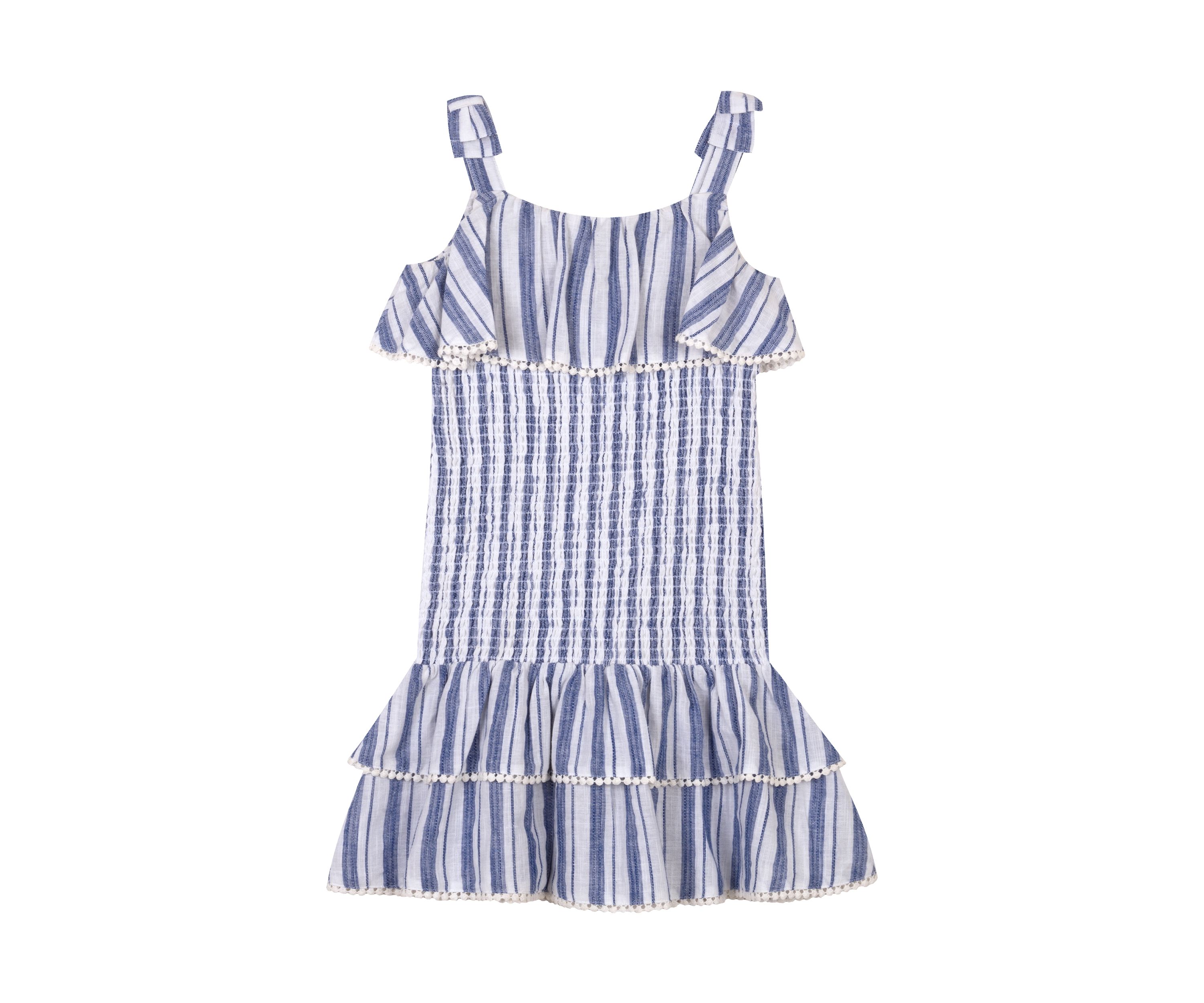 Girls 7-16 Stripe Smocked Dress