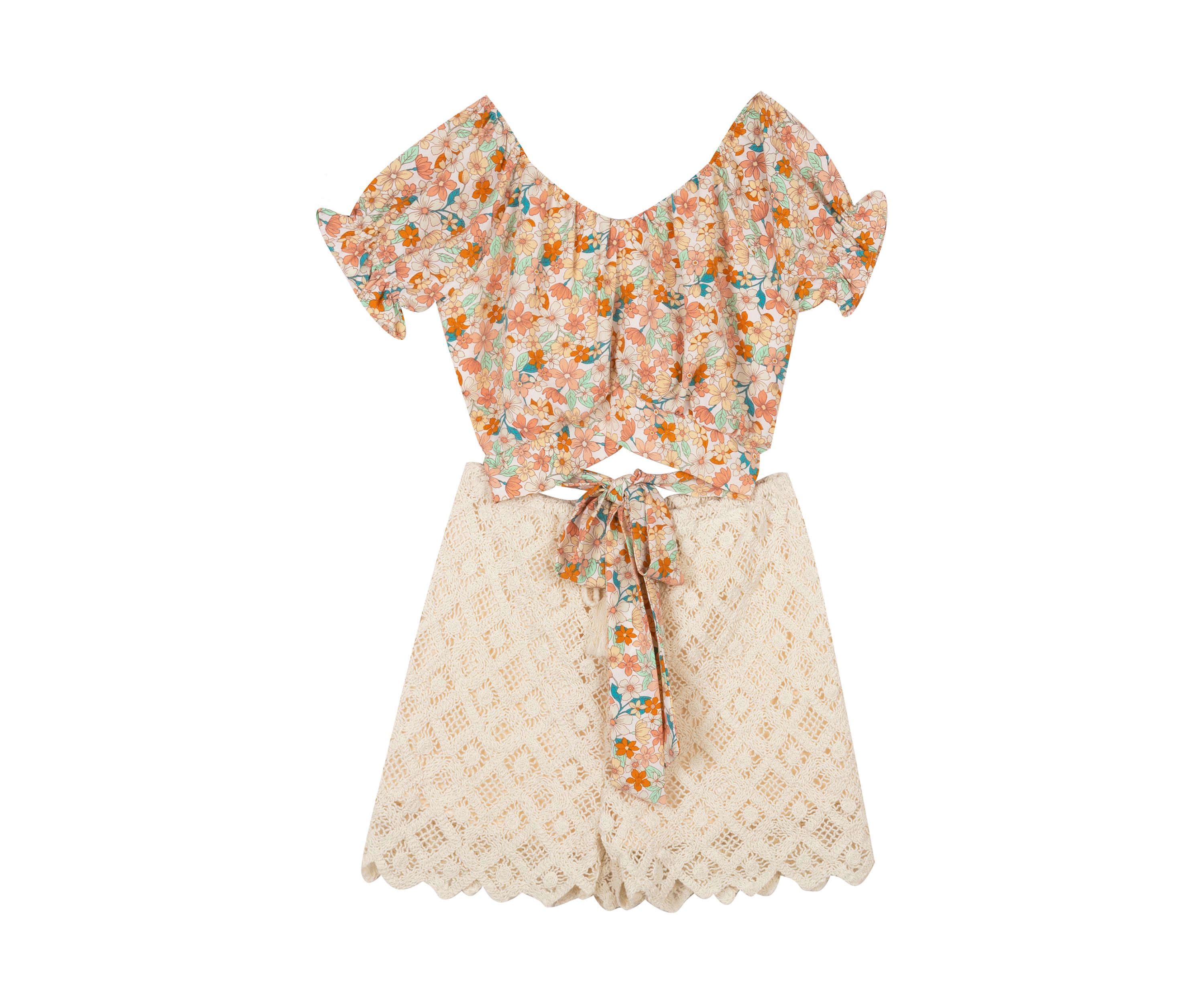 Girls 7-16 Floral Puff Sleeve Top