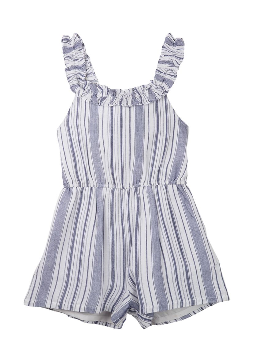 Girls 7-16 Yarn Dyed Striped Romper