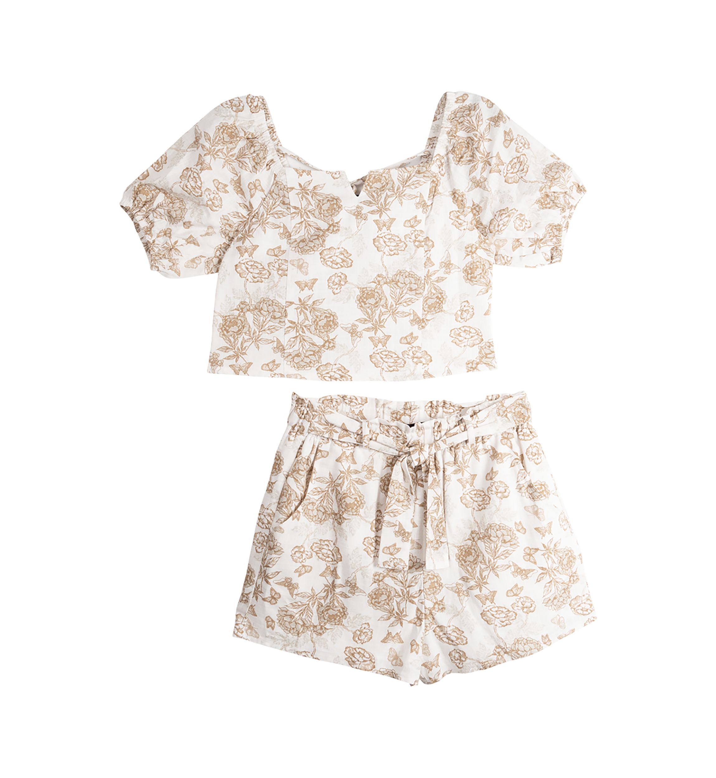 Girls 7-16 Printed Woven Top and Shorts Set