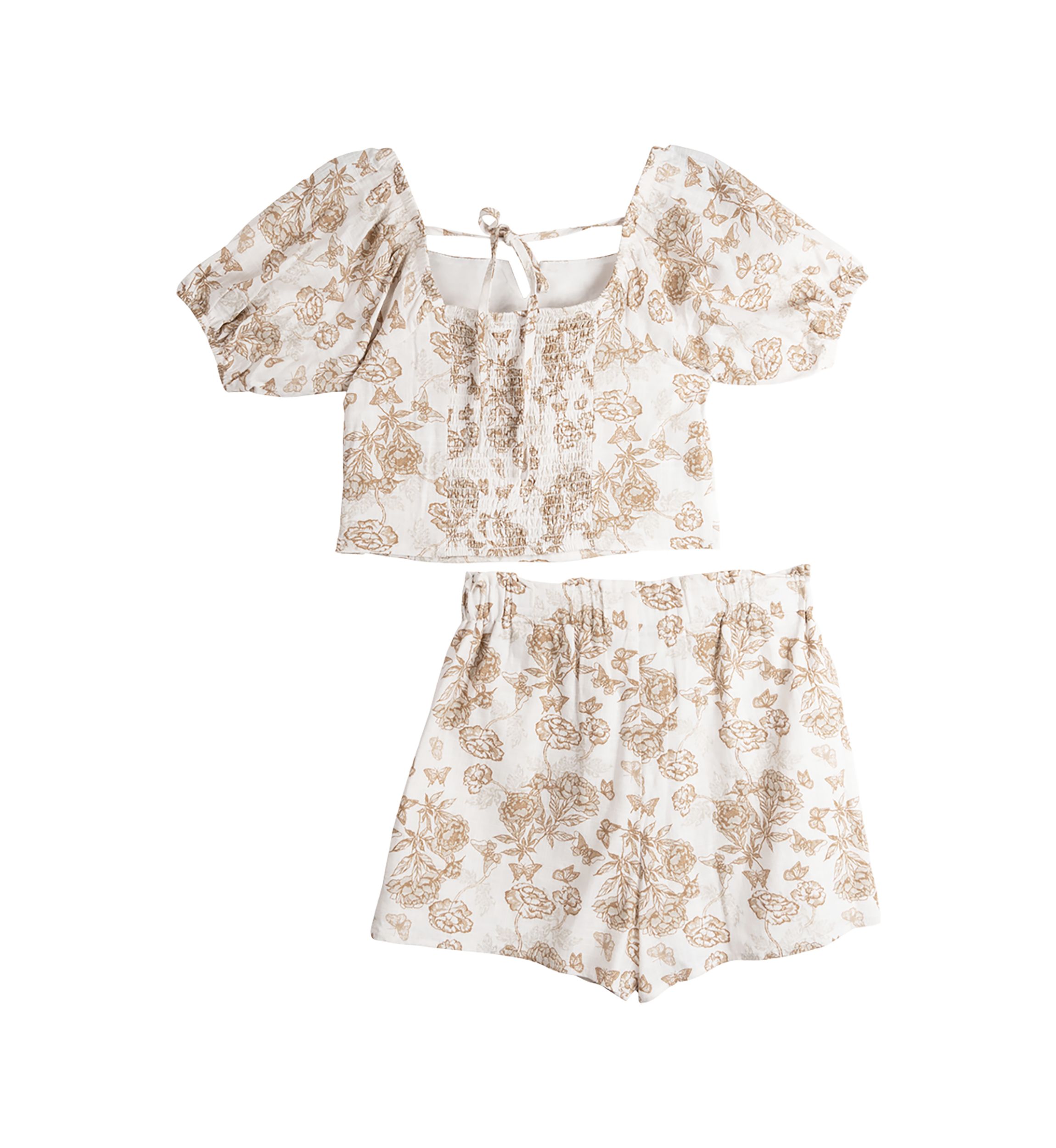 Girls 7-16 Printed Woven Top and Shorts Set