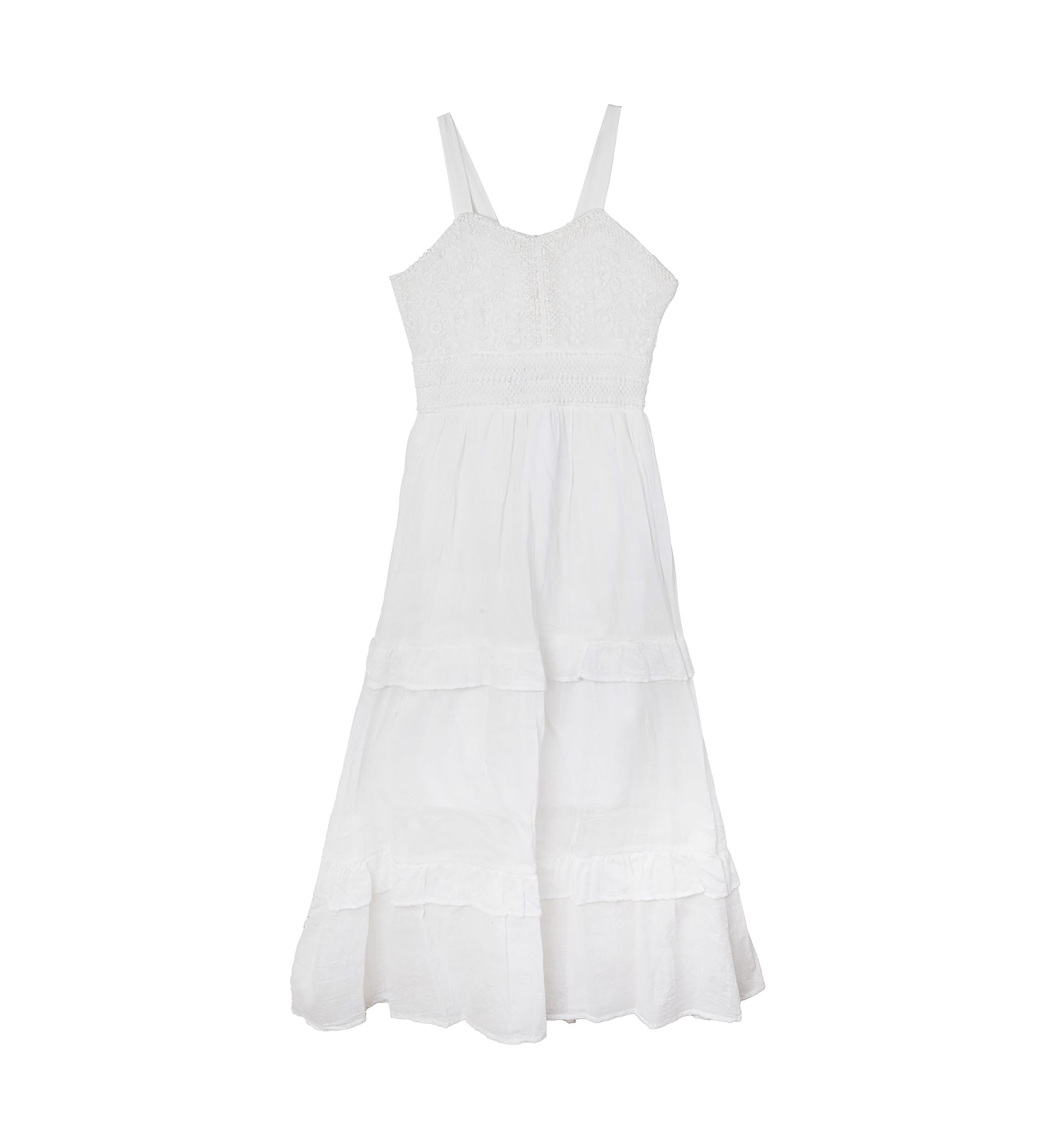 Girls 7-16 Crochet Tie Back Maxi Dress