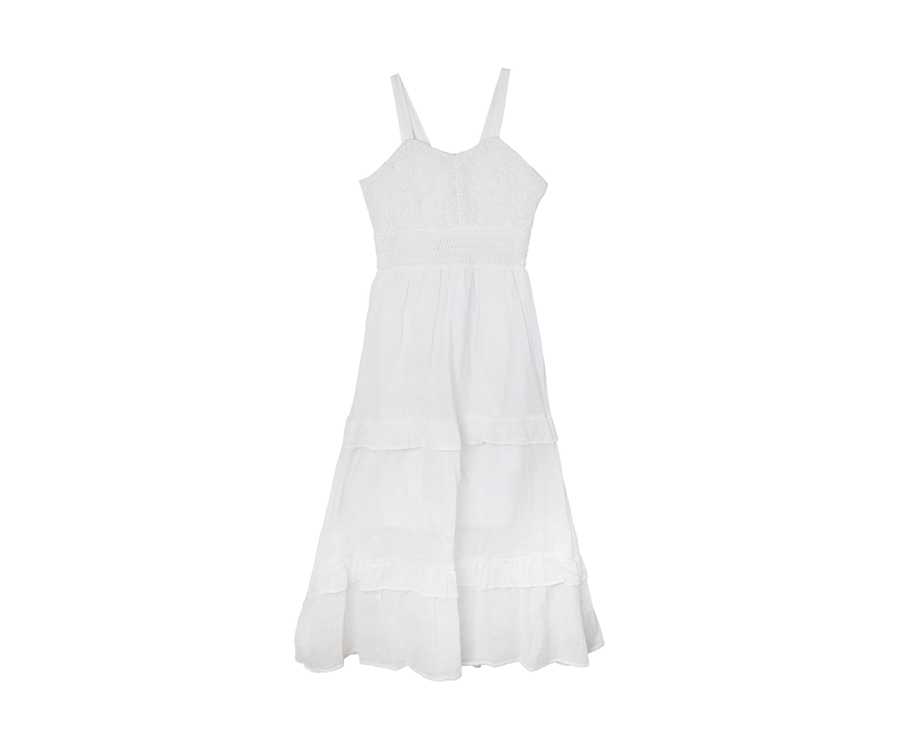 Girls 7-16 Crochet Tie Back Maxi Dress