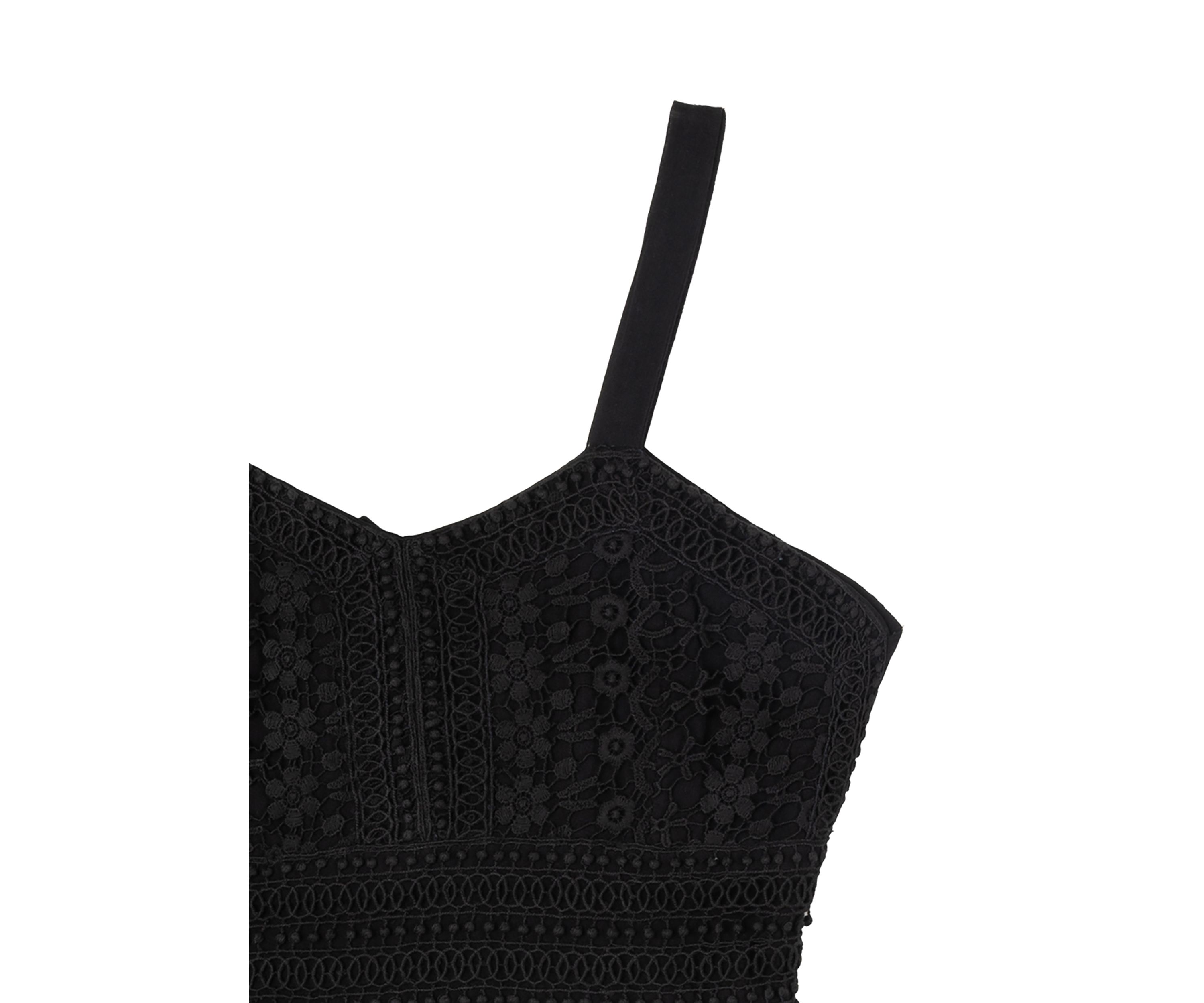 Girls 7-16 Crochet Knit Gauze Dress