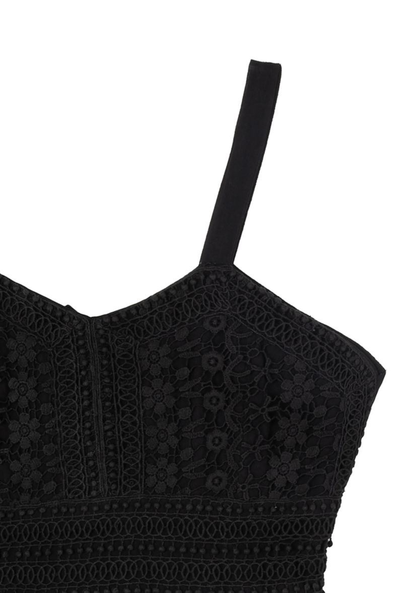 Girls 7-16 Crochet Knit Gauze Dress