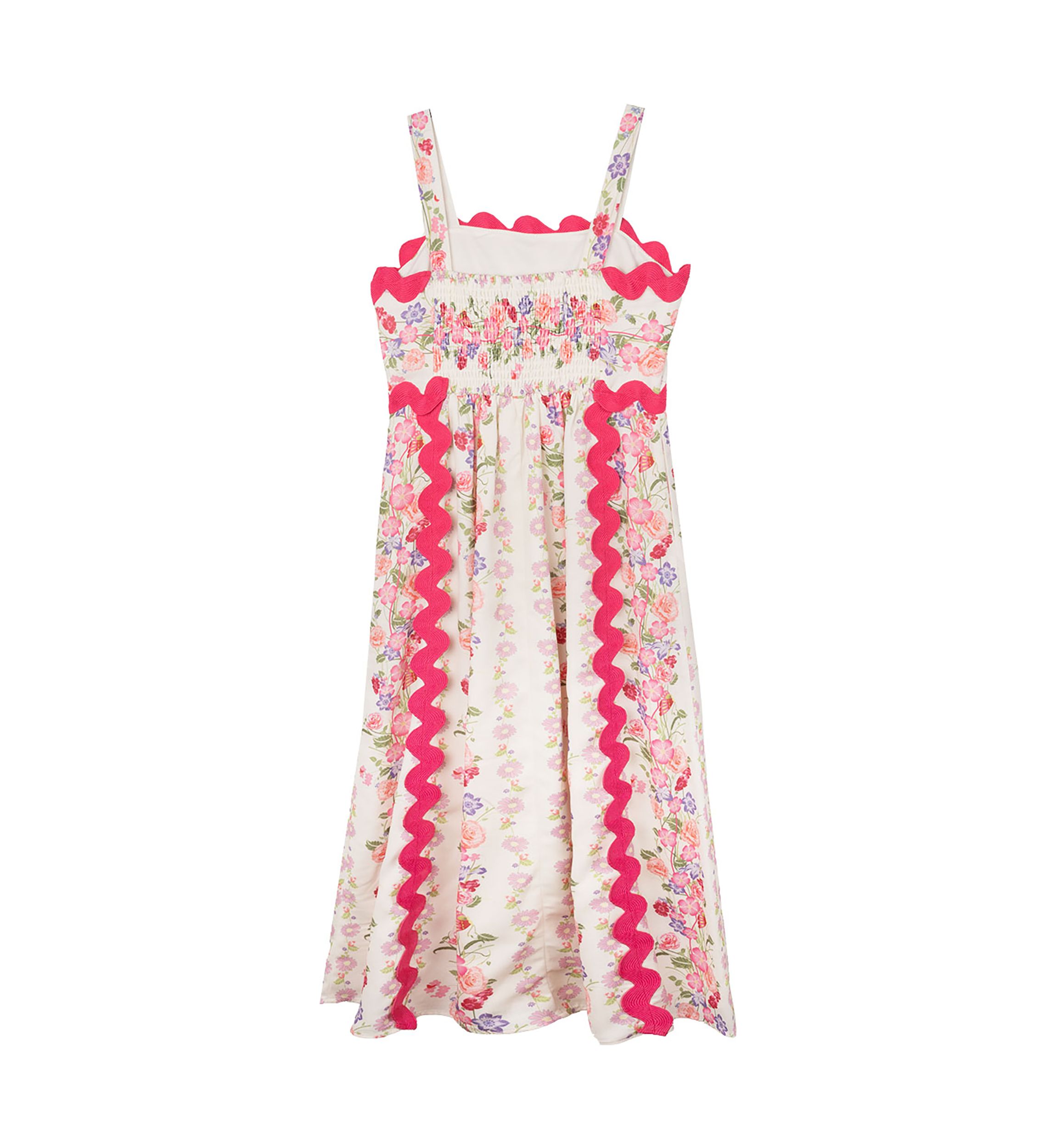Girls 7-16 Floral Printed Ric Rac Maxi Dress