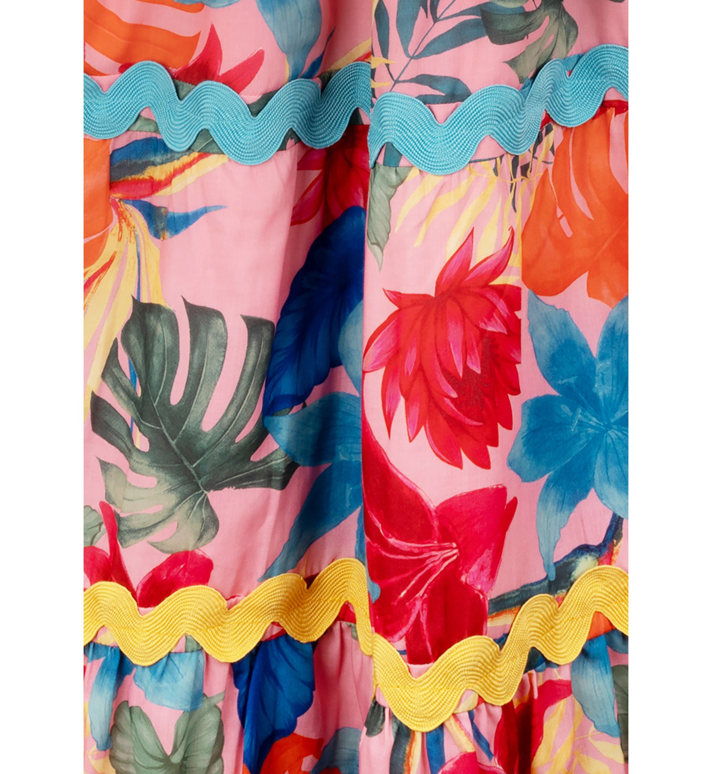 Girls 7-16 Sleeveless Tropical Print Maxi Dress