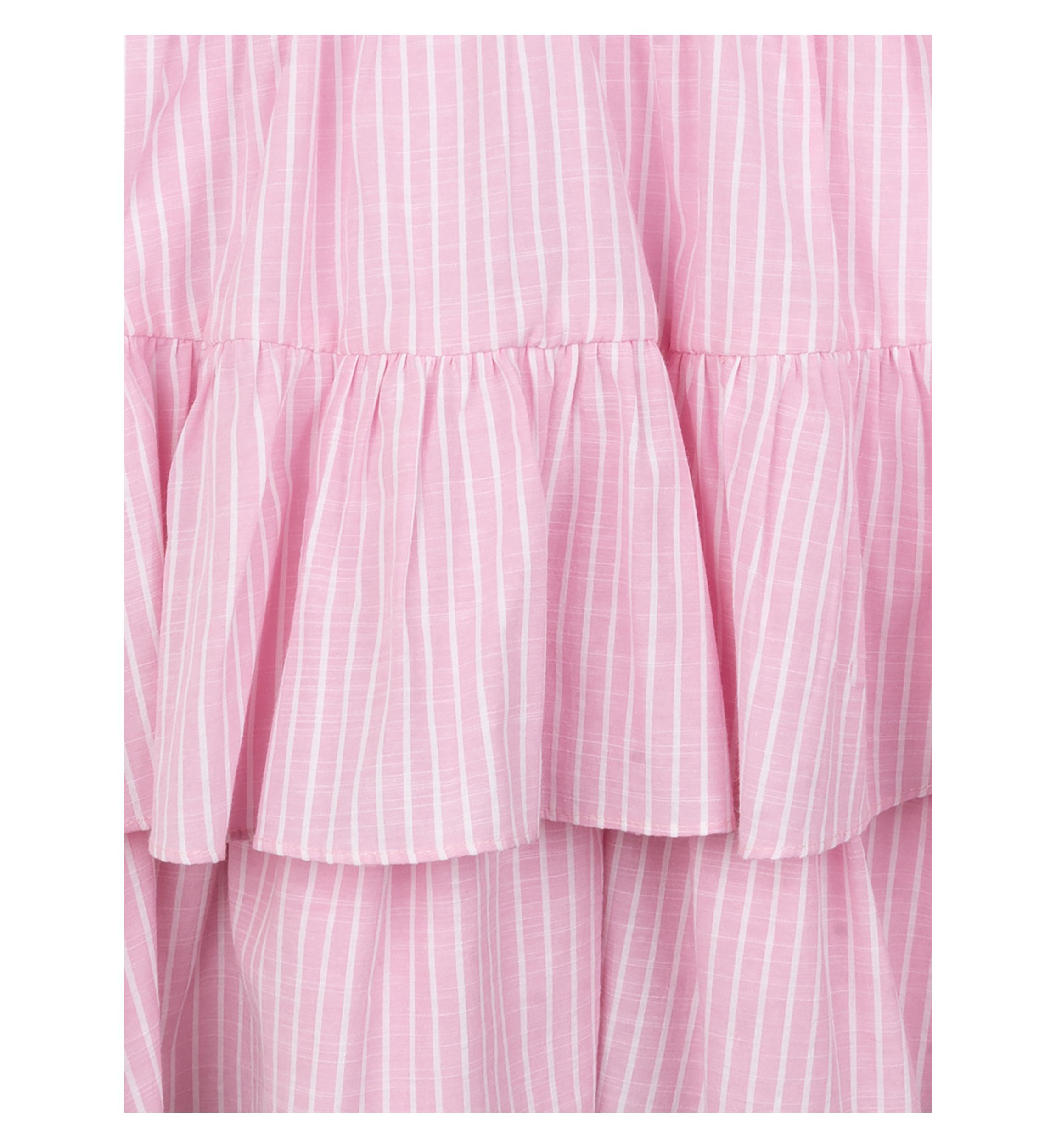Girls 7-16 Stripe Ruched Ruffle Dress