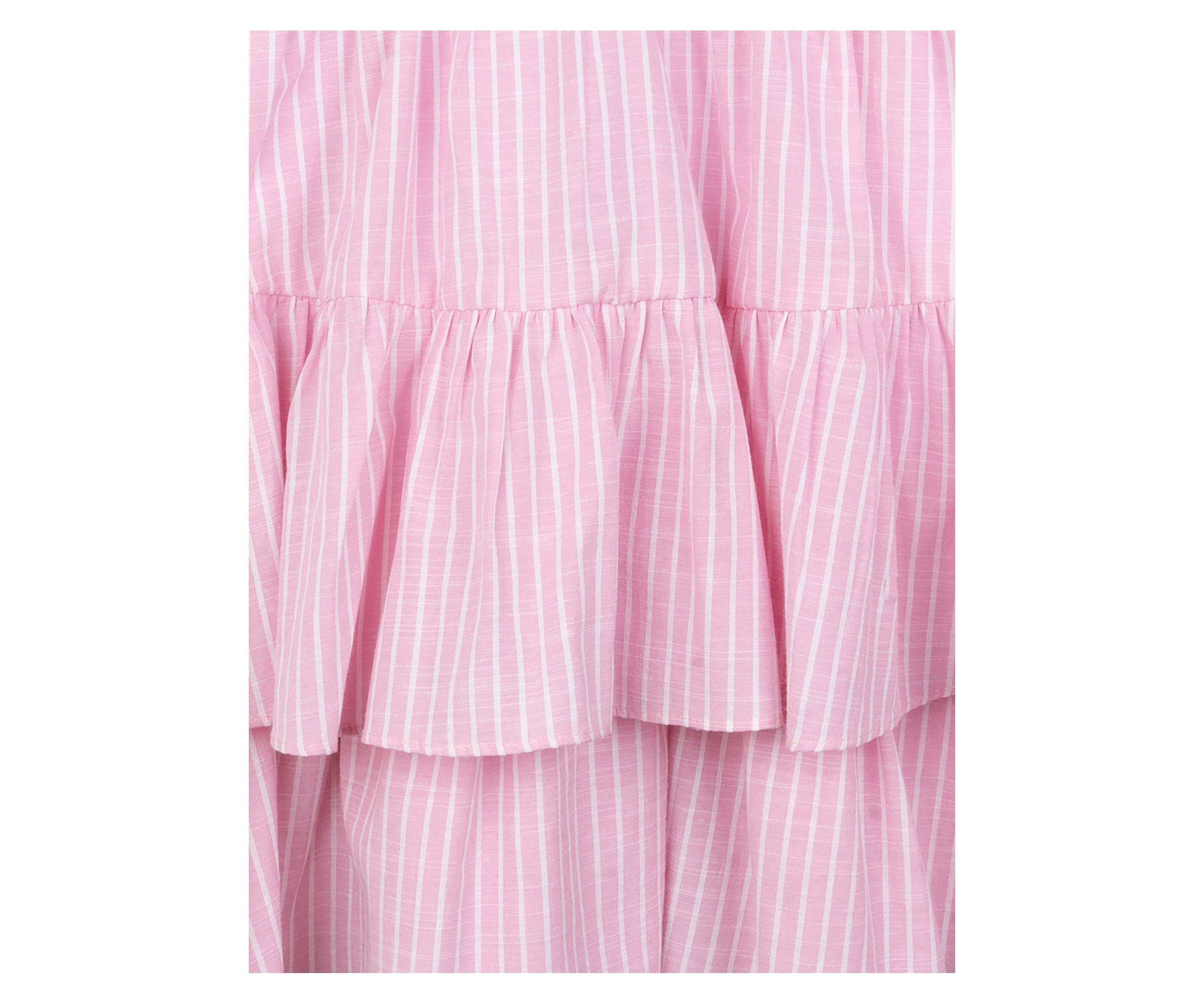 Girls 7-16 Stripe Ruched Ruffle Dress
