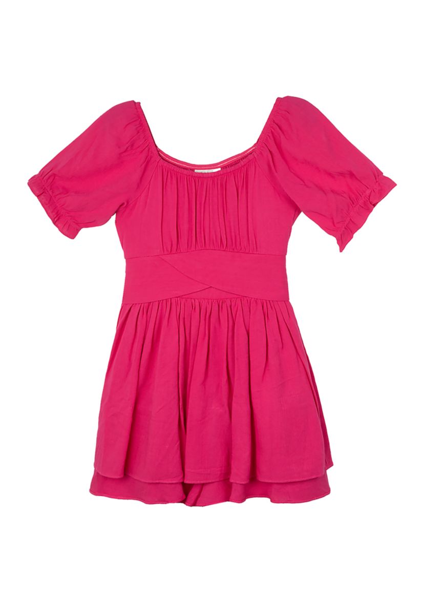 Girls 7-16 Ruched Romper 