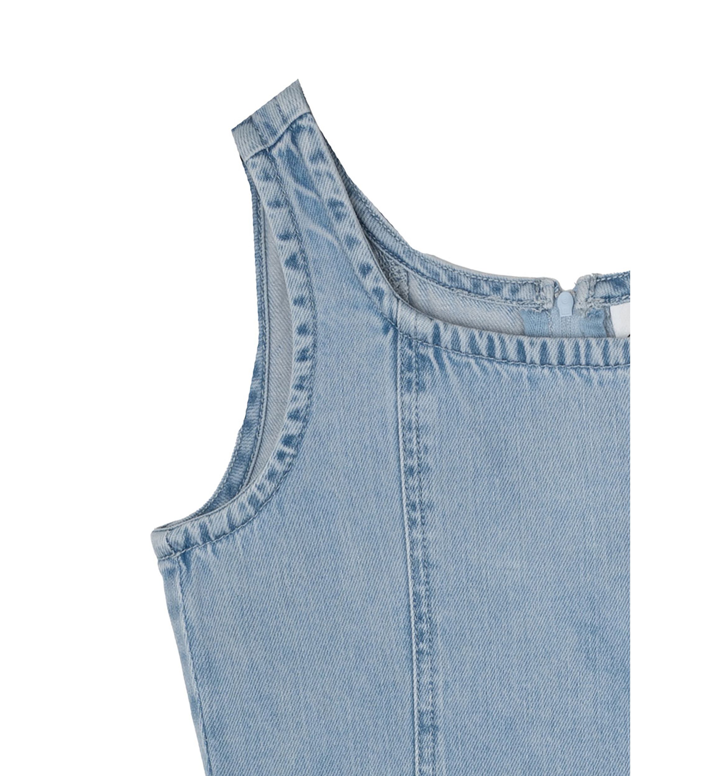 Girls 7-16 Denim Dress with Tiered Skirt