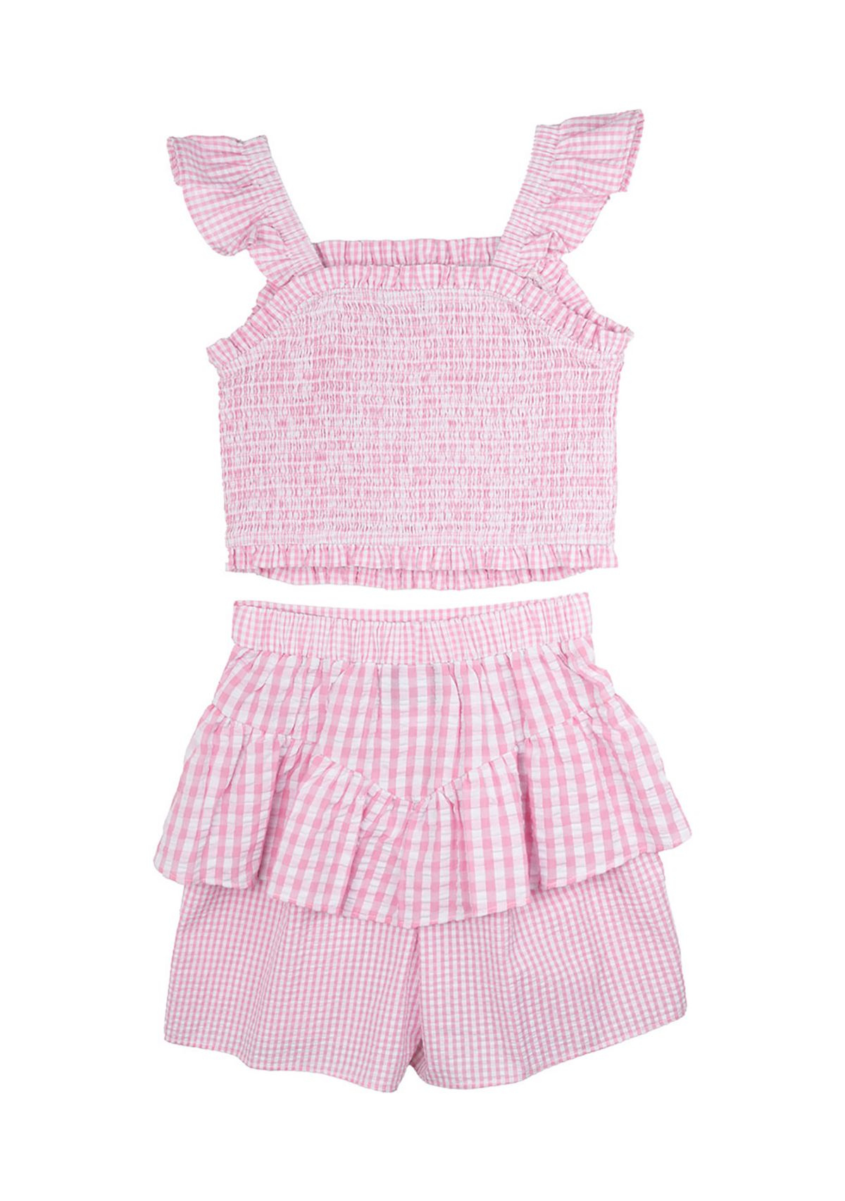 Girls 7-16 Gingham Top and Skort Set