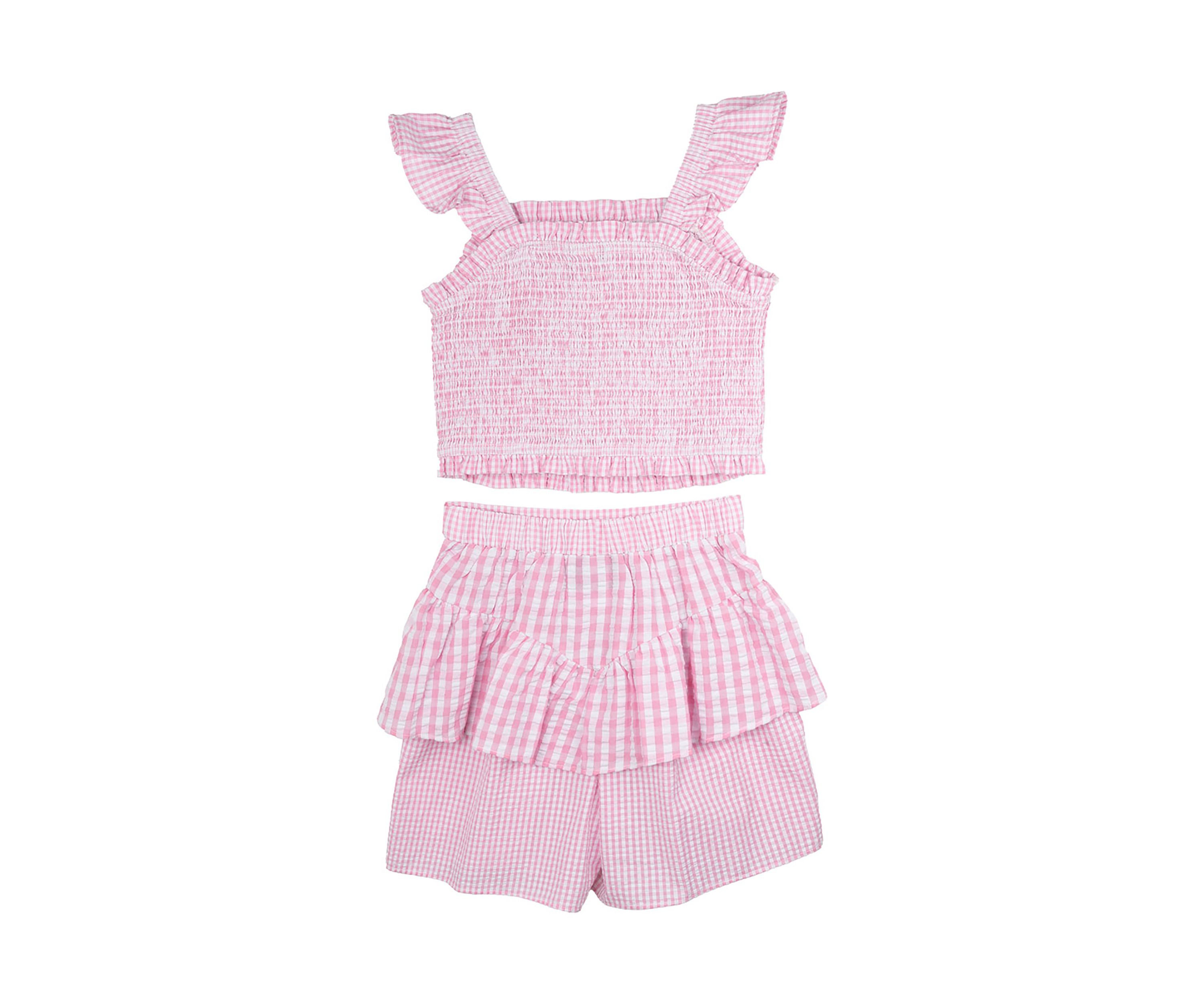 Girls 7-16 Gingham Top and Skort Set
