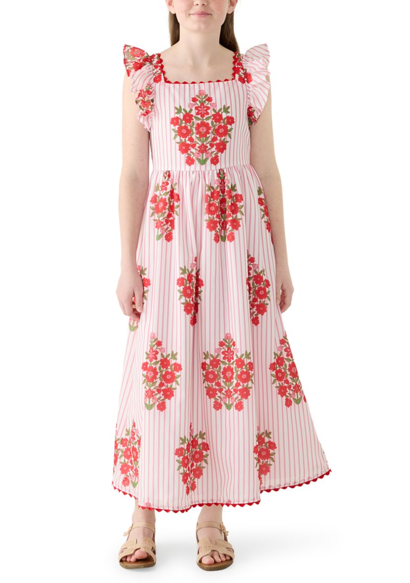 Rare Editions Girls 7-16 Striped Block Printed Maxi Dress | Belk