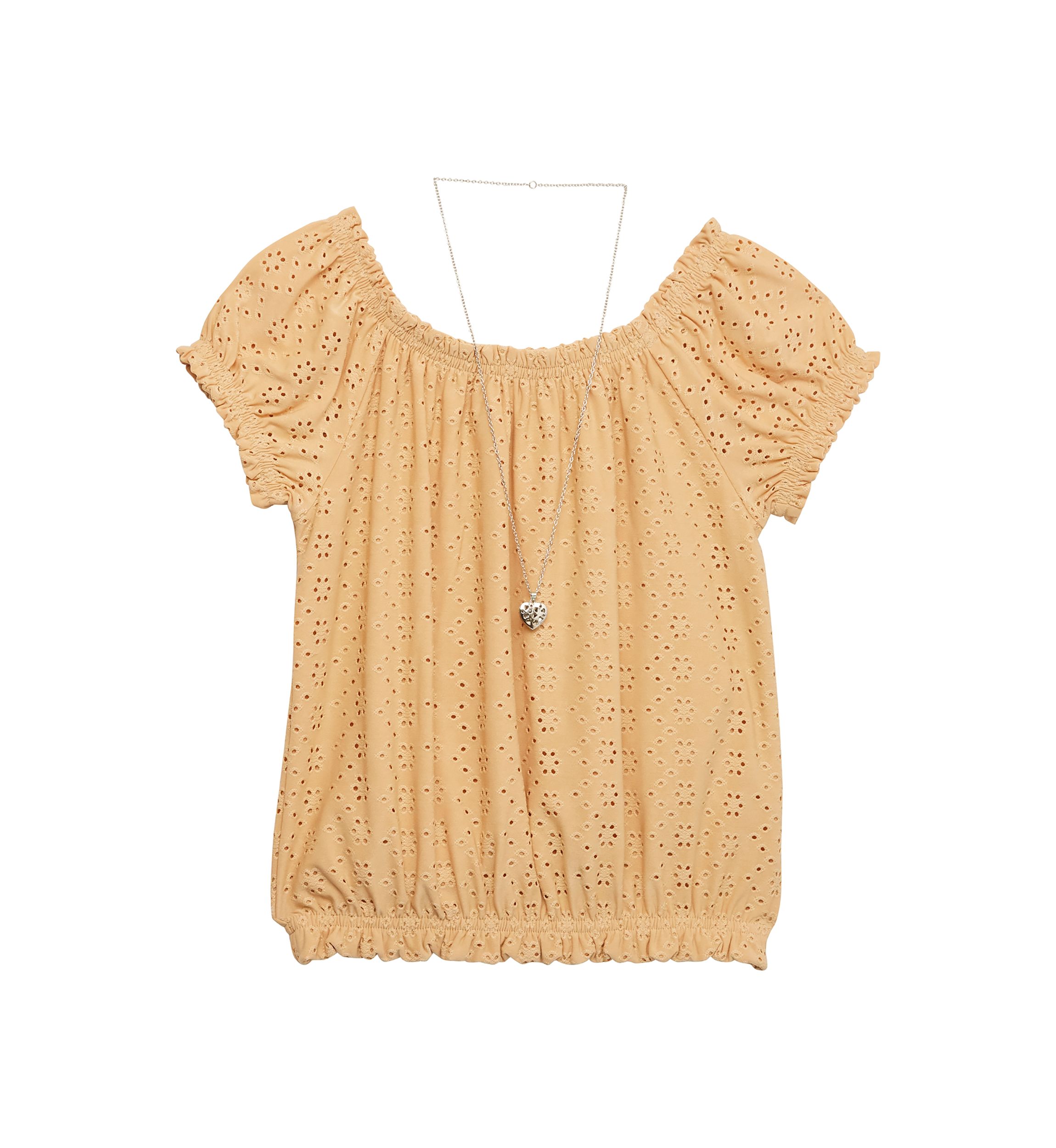 Girls 7-16 Knit Eyelet Top