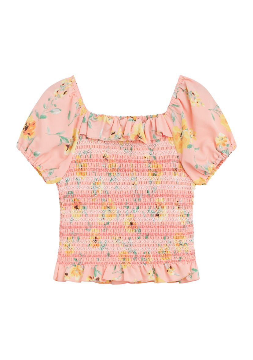 Girls 7-16 Printed Woven Top