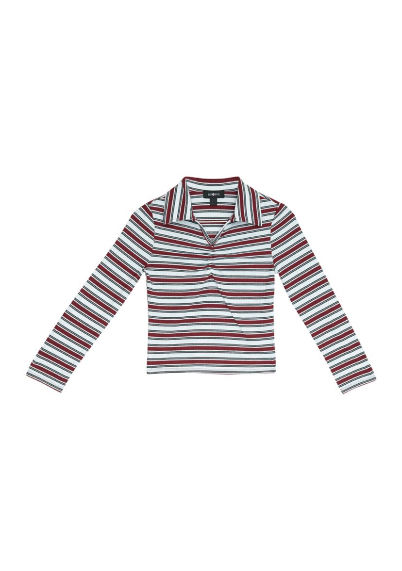 Girls 7-16 Stripe Polo Shirt