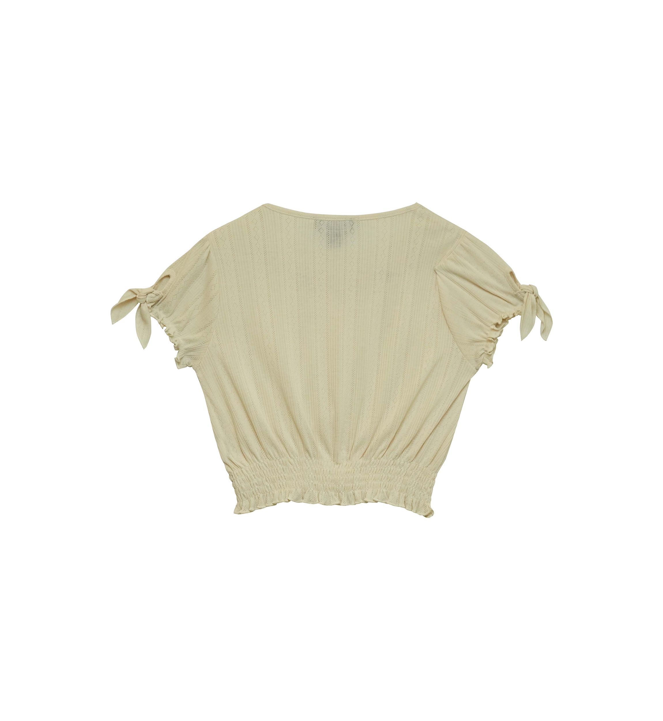 Girls 7-16 Dolman Tie Sleeve Flower Embellished Top