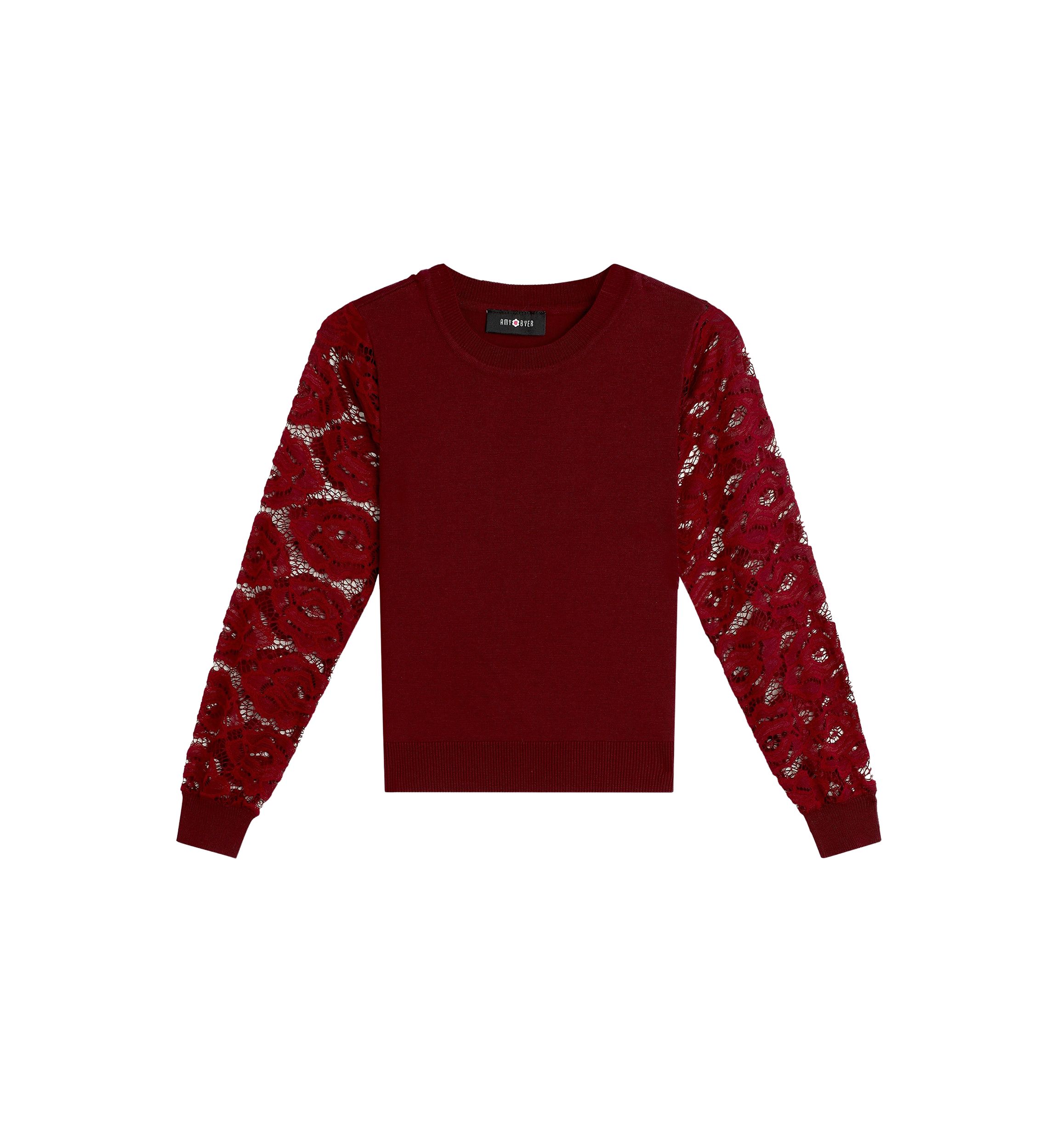 Girls 7-16 Lace Sleeve Sweater