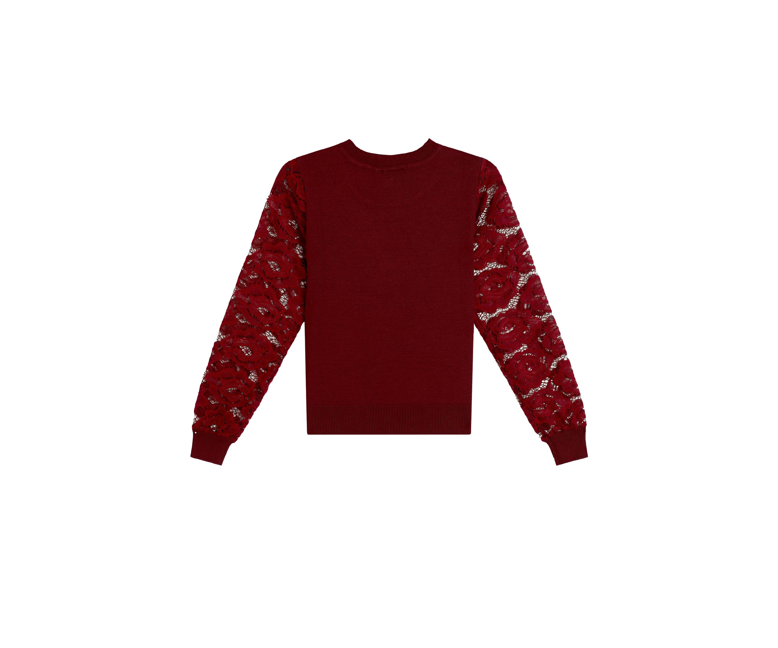 Girls 7-16 Lace Sleeve Sweater