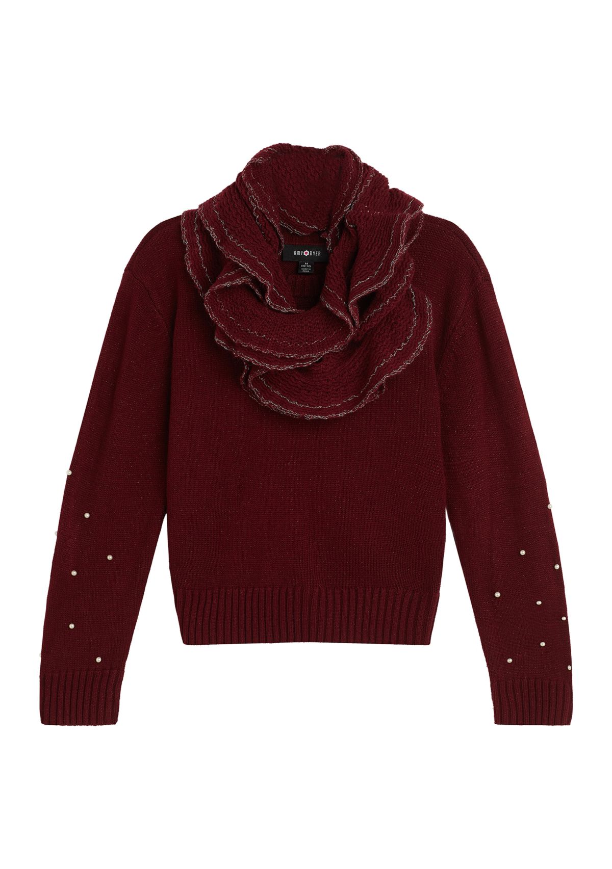 Girls 7-16 Pearl Trim Sweater